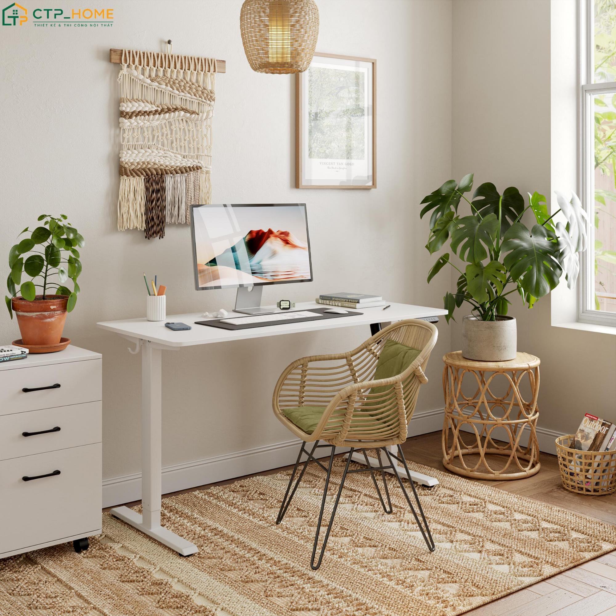 Bố trí thêm cây xanh là giải pháp đơn giản giúp không gian làm việc gần gũi hơn với thiên nhiên