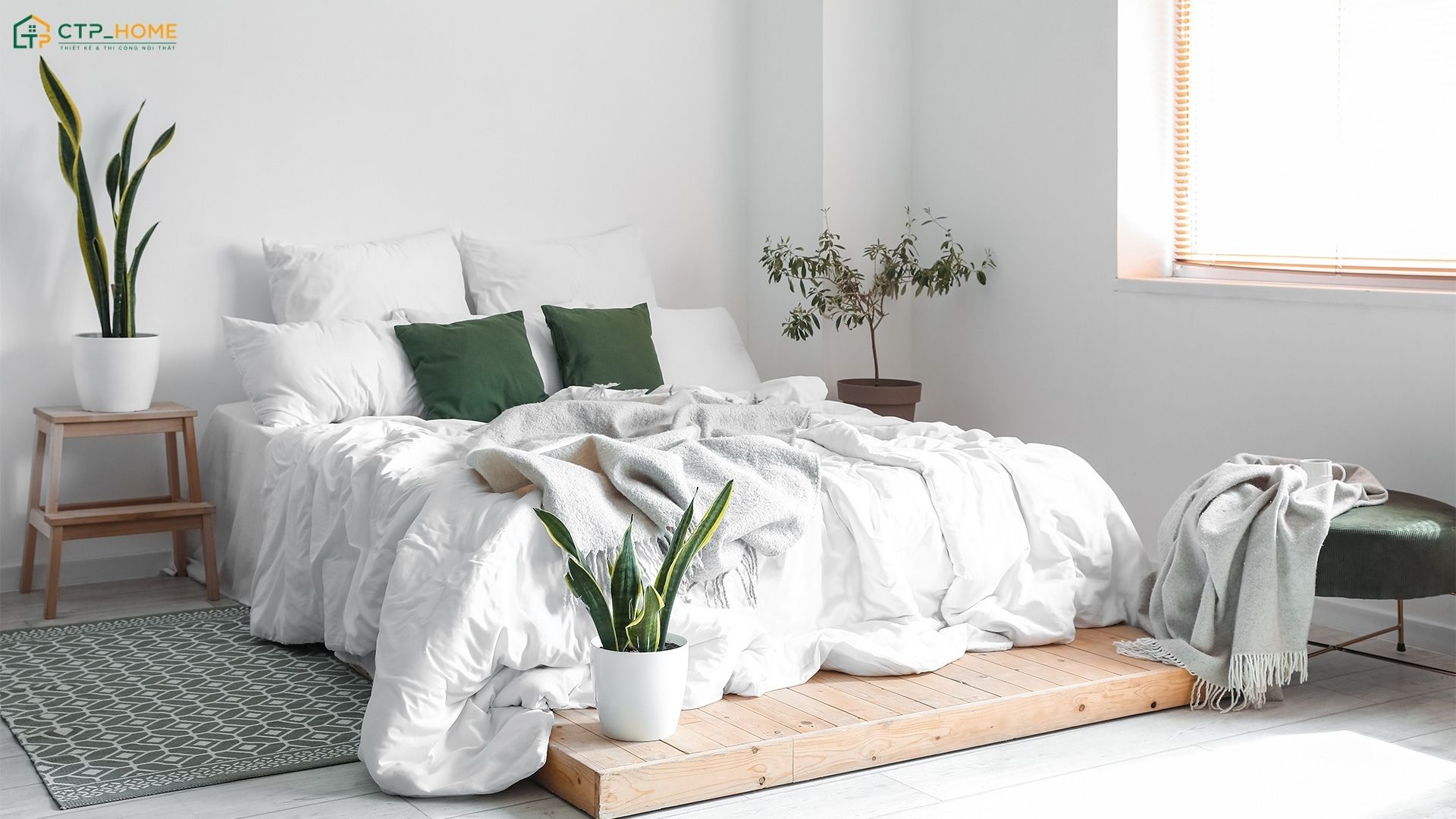 Việc sử dụng gam màu nhẹ nhàng sẽ giúp phòng ngủ phong cách Hàn Quốc trở nên hài hòa hơn