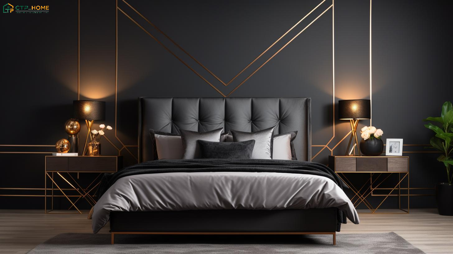 Decor phòng ngủ đen cá tính cho nam với đồ trang trí độc đáo giúp thể hiện gu thẩm mỹ của gia chủ