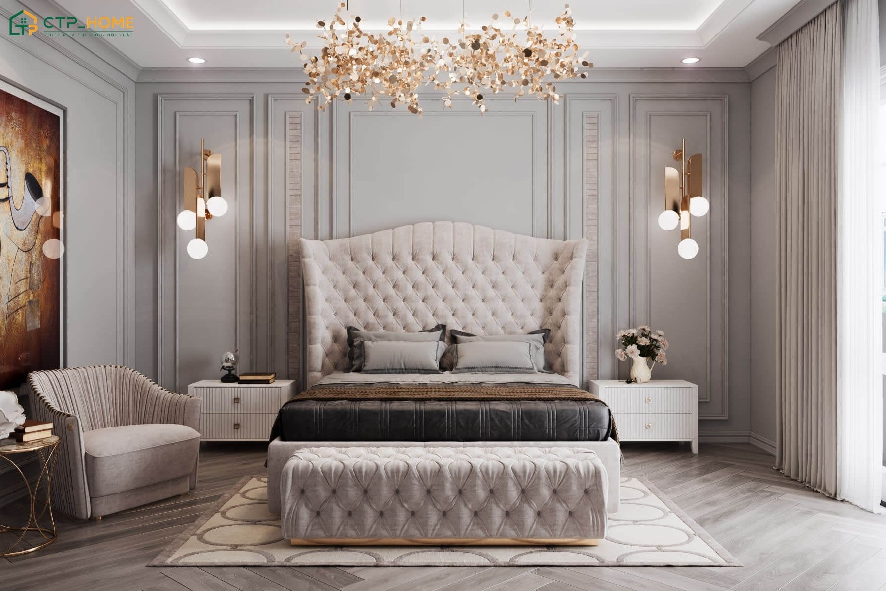 CTP Home là đơn vị thiết kế phòng ngủ Châu Âu có uy tín cao trên thị trường
