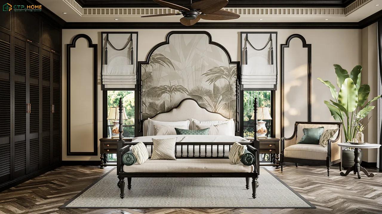 Phong cách Indochine truyền thống nổi bật với cách bố trí nội thất đồng bộ và nét hoài niệm đặc trưng