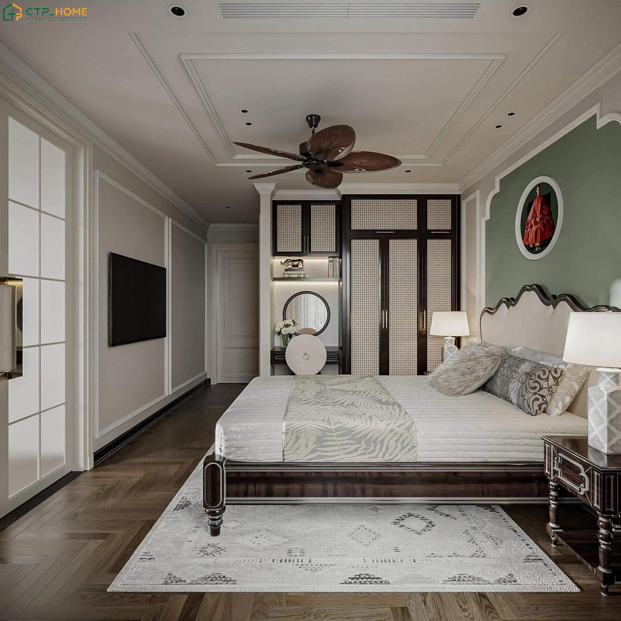Nội thất và đồ trang trí trong phòng ngủ Đông Dương sẽ mang nét mộc mạc, hoài cổ