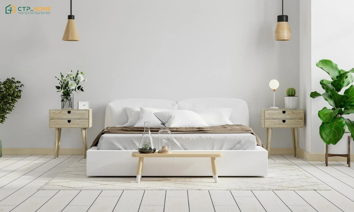 Mẫu phòng ngủ phong cách Scandinavian đơn giản đem đến cảm giác thư thái với cách bố trí khoa học
