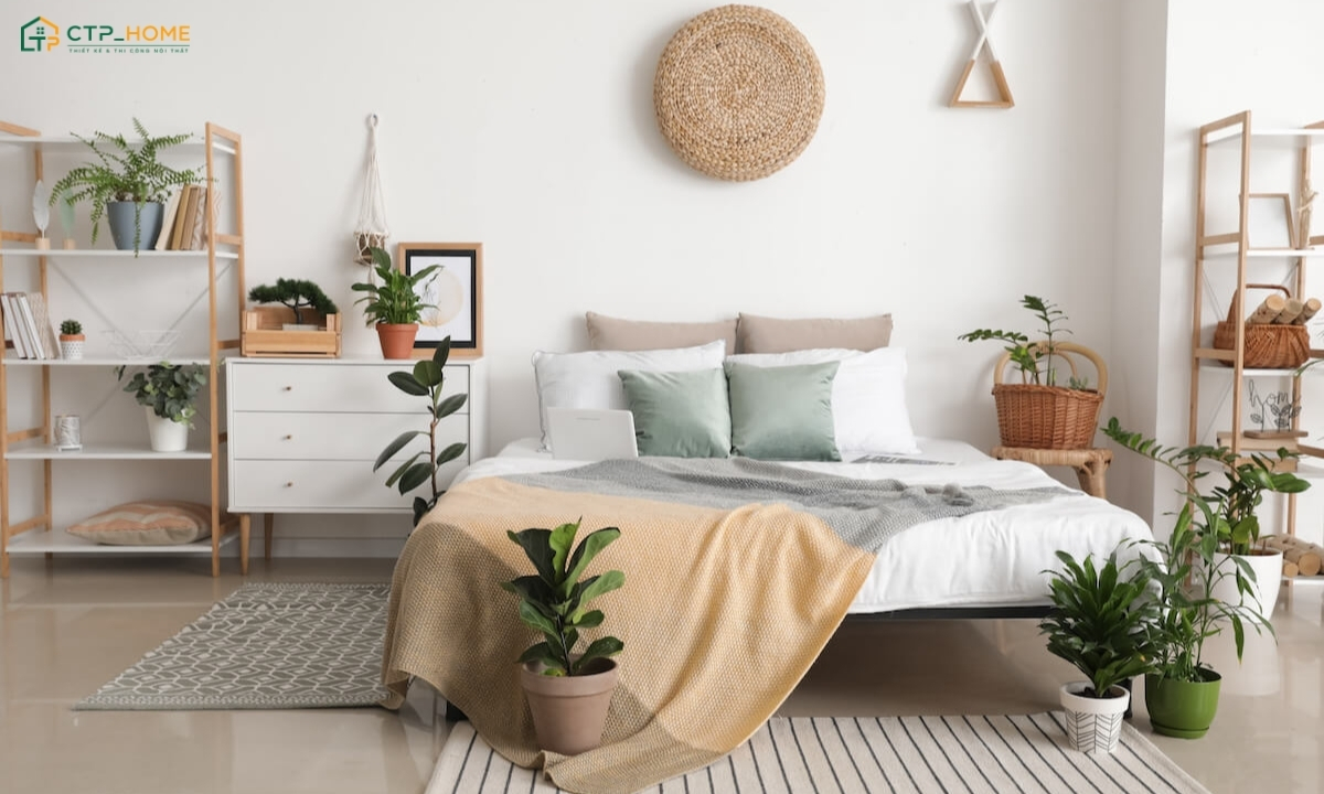 Phong cách Scandinavian sẽ ưu tiên chất liệu tự nhiên để tạo nên một không gian nghỉ ngơi ấm áp