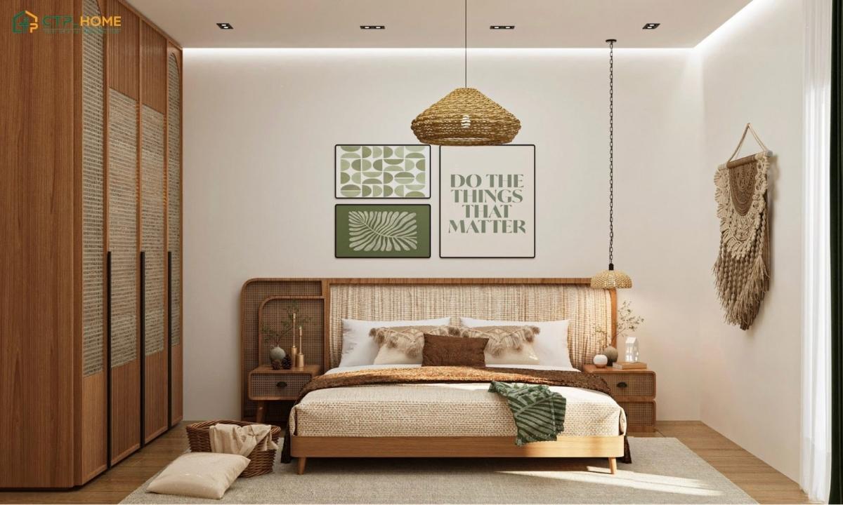 Mẫu dự án thiết kế phòng ngủ Scandinavian do CTP Home thực hiện với cách phối màu hài hoà