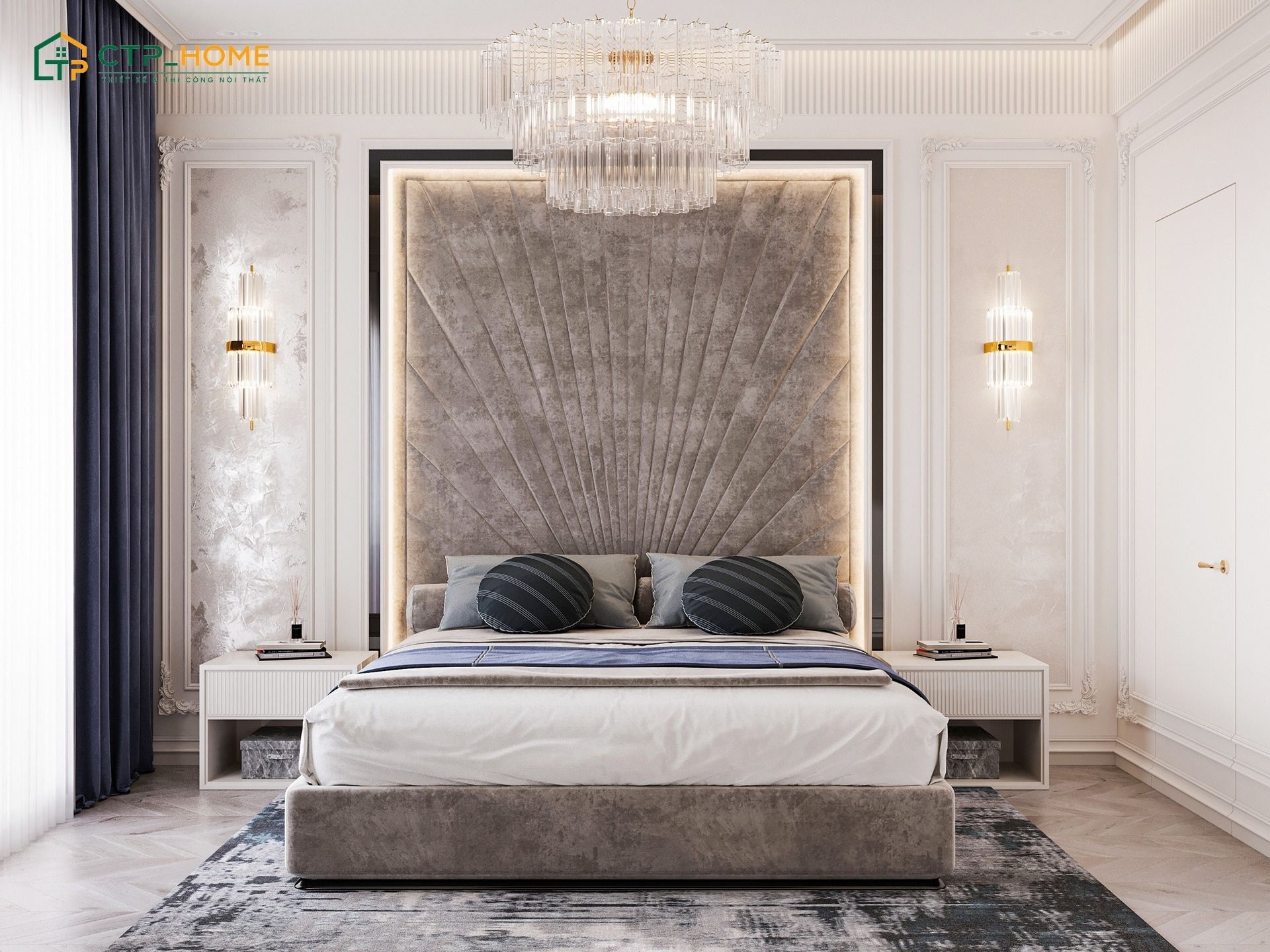 Mẫu phòng ngủ nhỏ tân cổ điển sẽ lược bỏ các hoa văn cầu kỳ và những chi tiết trang trí rườm rà