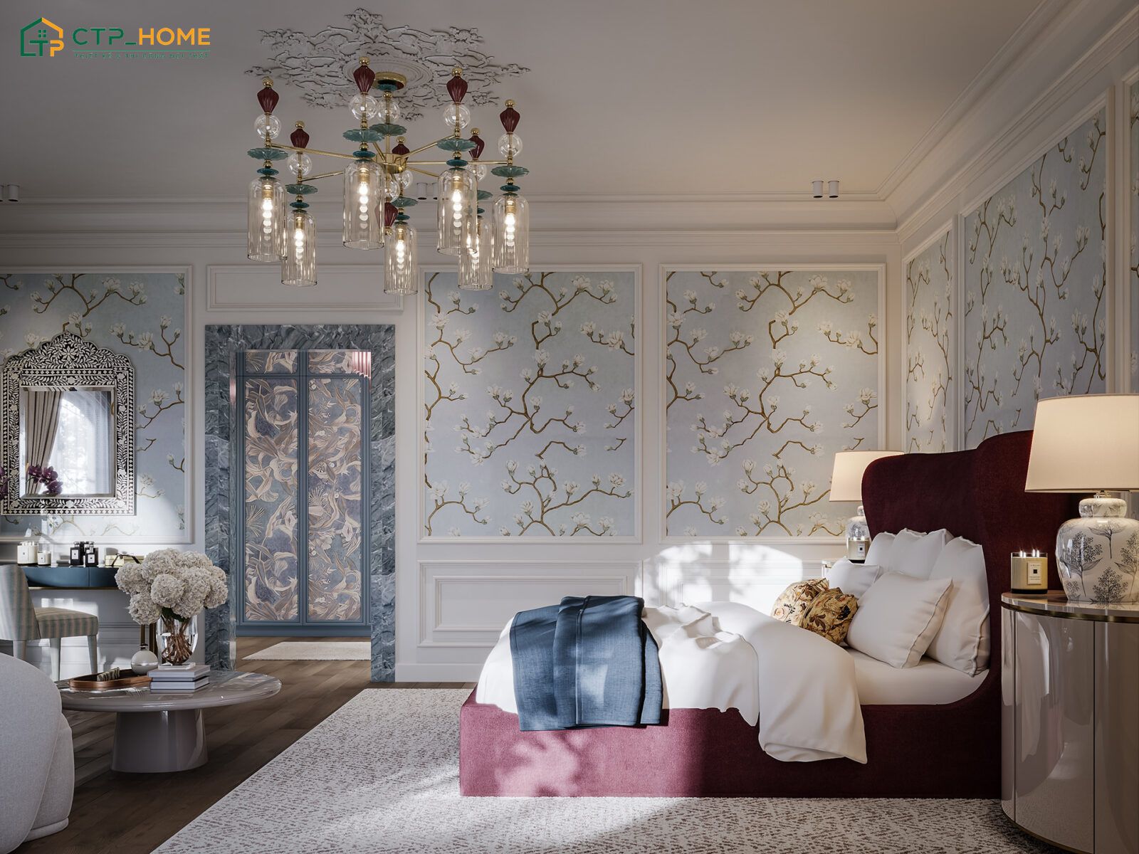 Việc bố trí nội thất gọn gàng giúp đáp ứng tốt công năng sử dụng cho không gian nghỉ ngơi