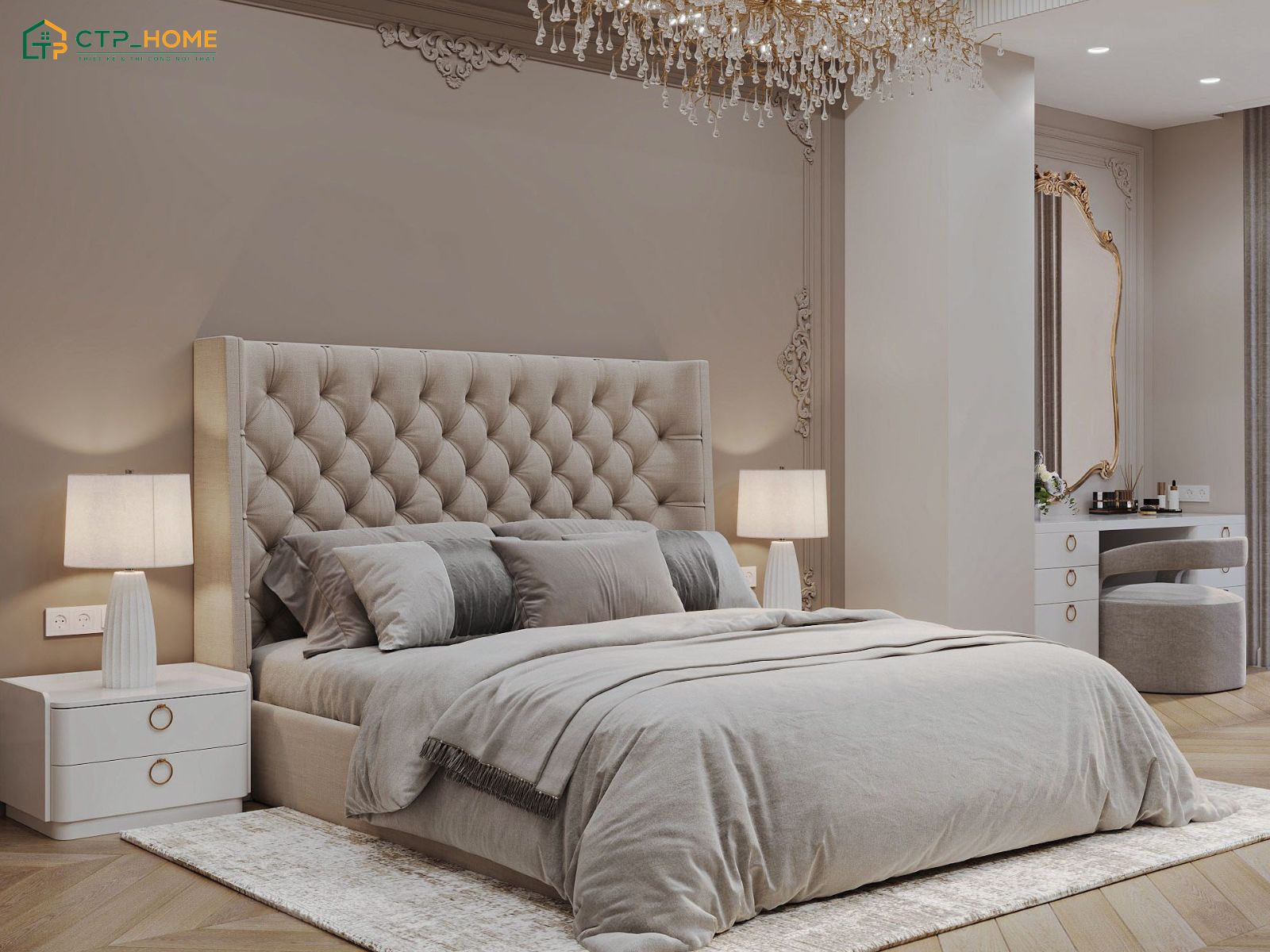 Phong cách tân cổ điển sang trọng sẽ được tiết chế vừa phải nhưng vẫn giữ được những đường nét đặc trưng