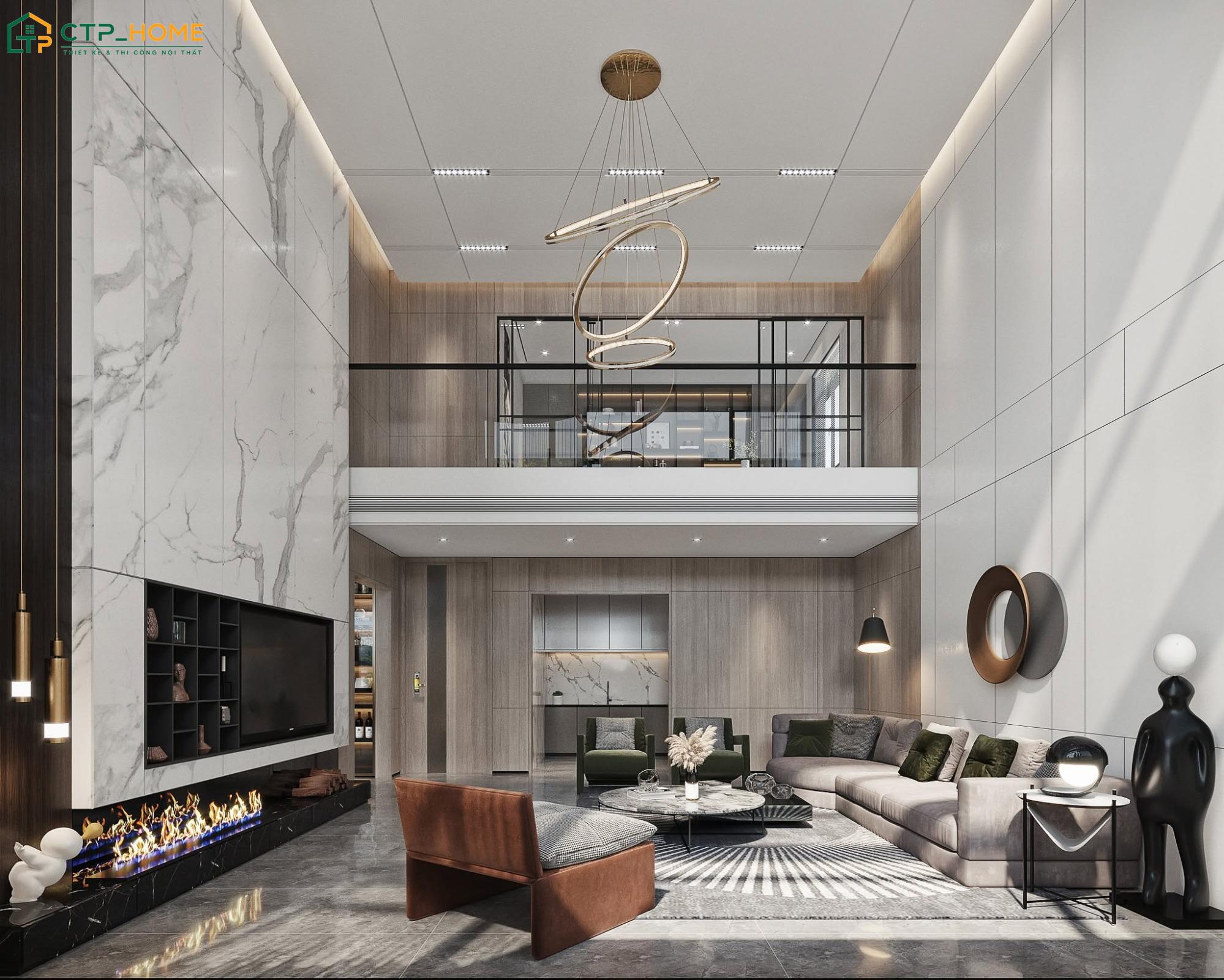 Mẫu dự án thiết kế nội thất biệt thự thông tầng tại Tây Ninh do CTP Home thực hiện theo phong cách hiện đại