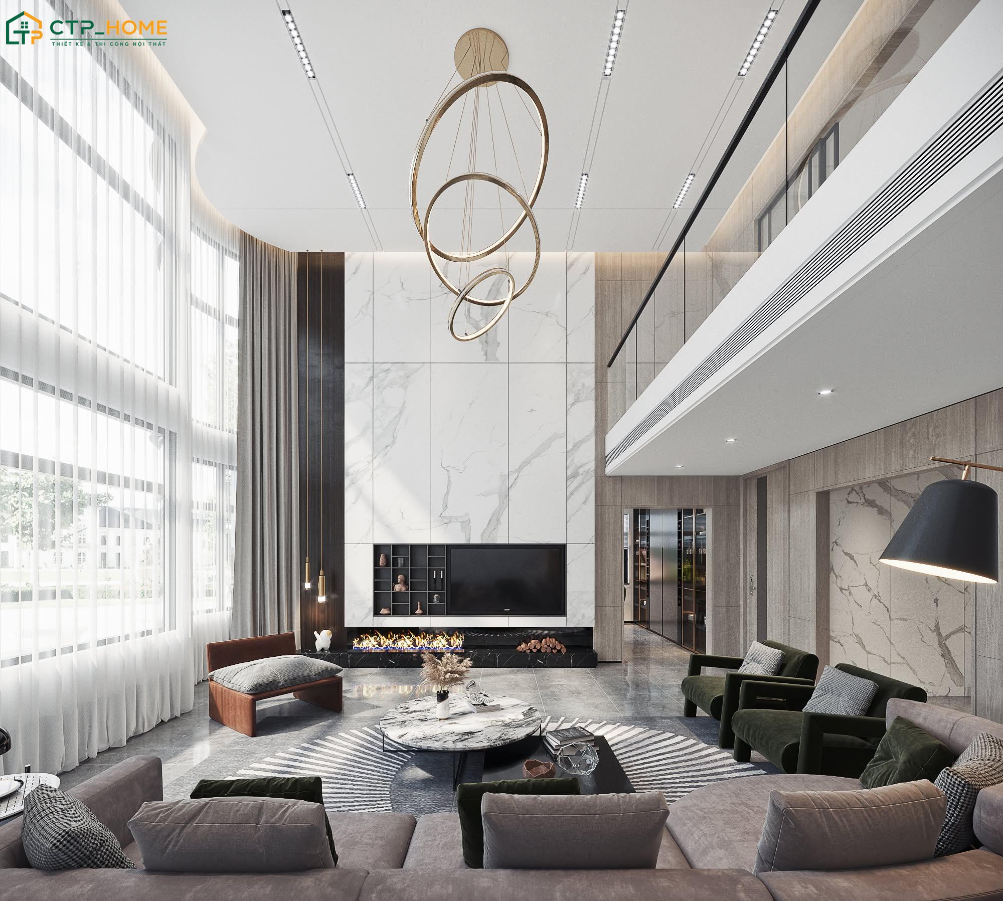 Các khu vực chức năng trong biệt thự sẽ được bố trí liền mạch giúp tăng sự kết nối trong quá trình sử dụng