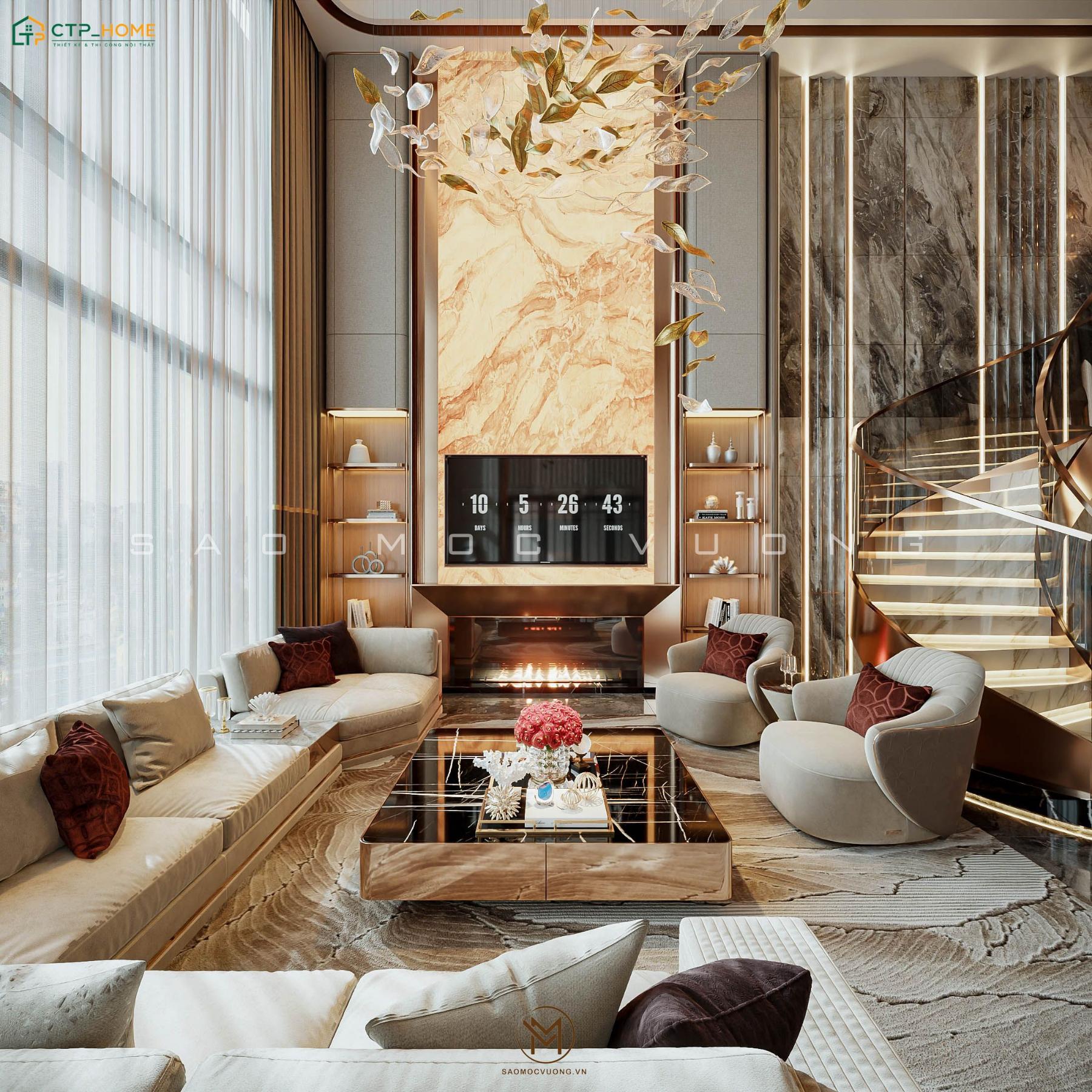 Phương án thiết kế thông tầng sẽ chỉ phù hợp với những căn biệt thự có từ hai tầng trở lên