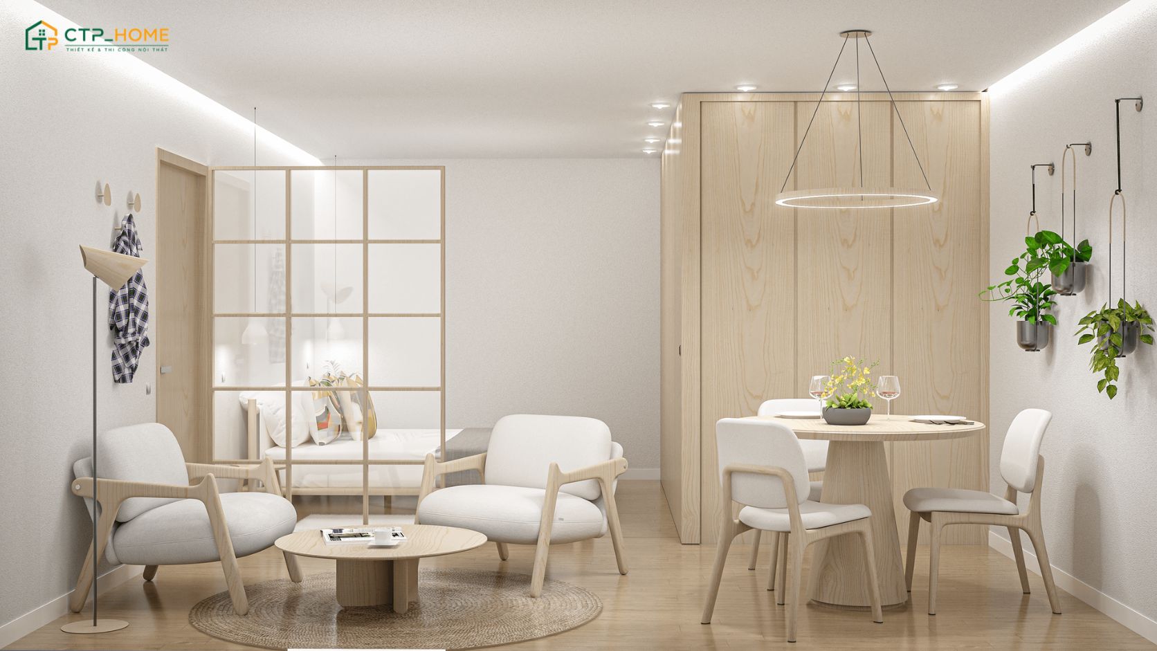 Mẫu dự án thiết kế căn hộ mini 20m2 phong cách tối giản cho gia đình Chị Thơm tại Quận 9