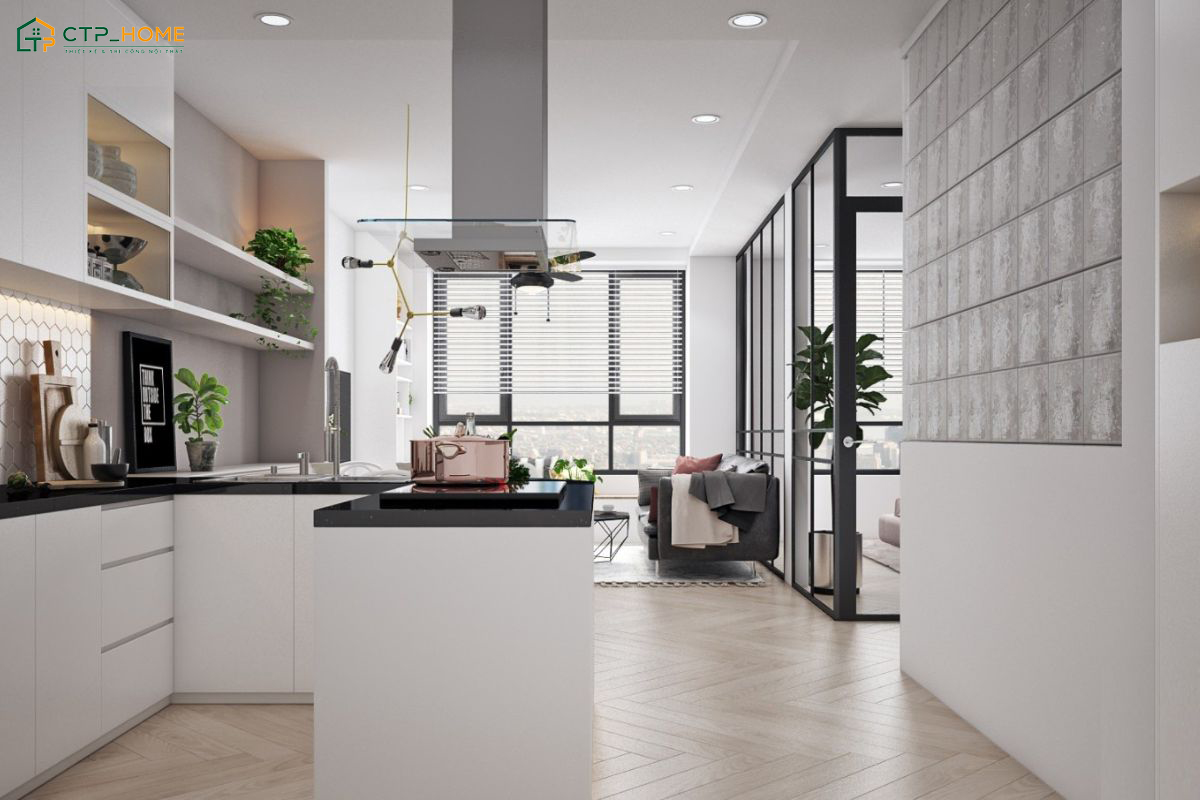 Sử dụng các tone màu tươi sáng, nhẹ nhàng làm chủ đạo sẽ giúp căn hộ 25m2 hiện đại trở nên rộng rãi hơn