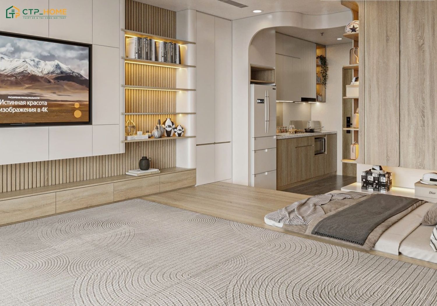 Mẫu thiết kế nội thất mini 25m2 phong cách Bắc Âu thường sử dụng các chất liệu như gỗ, mây, tre và vải linen
