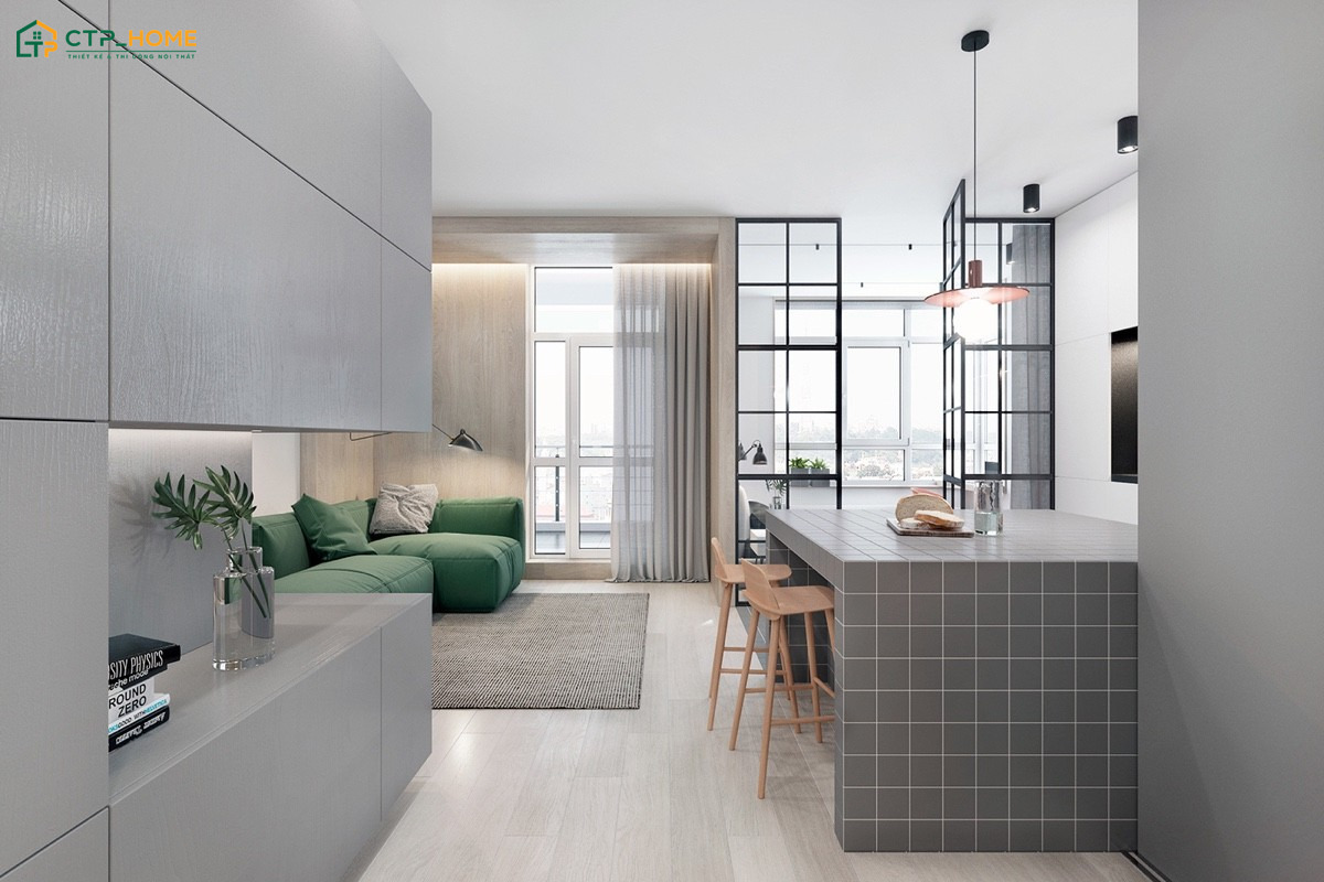 Mẫu thiết kế nội thất nhà 30m2 tối giản với nội thất tinh gọn sẽ tạo cảm giác thông thoáng hơn