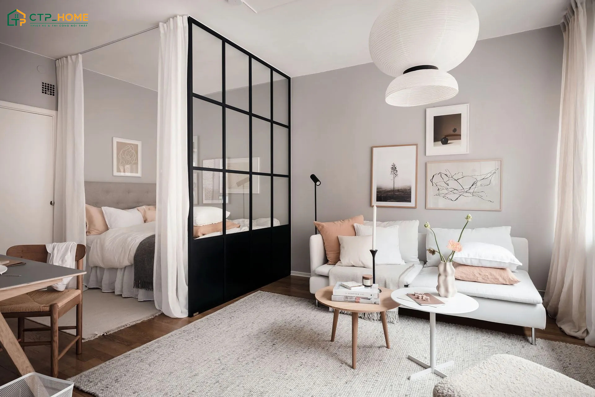 Mẫu thiết kế căn hộ Studio 30m2 thường ưu tiên sử dụng những món đồ nội thất hiện đại, đa năng