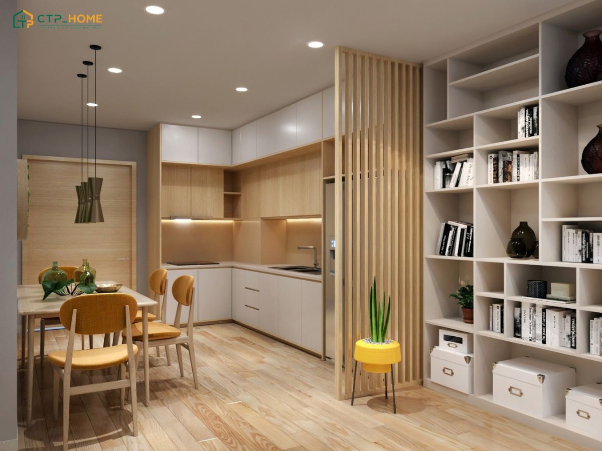 Mẫu thiết kế căn hộ Studio 35m2 với chất liệu gỗ làm chủ đạo sẽ mang đến cảm giác ấm cúng hơn