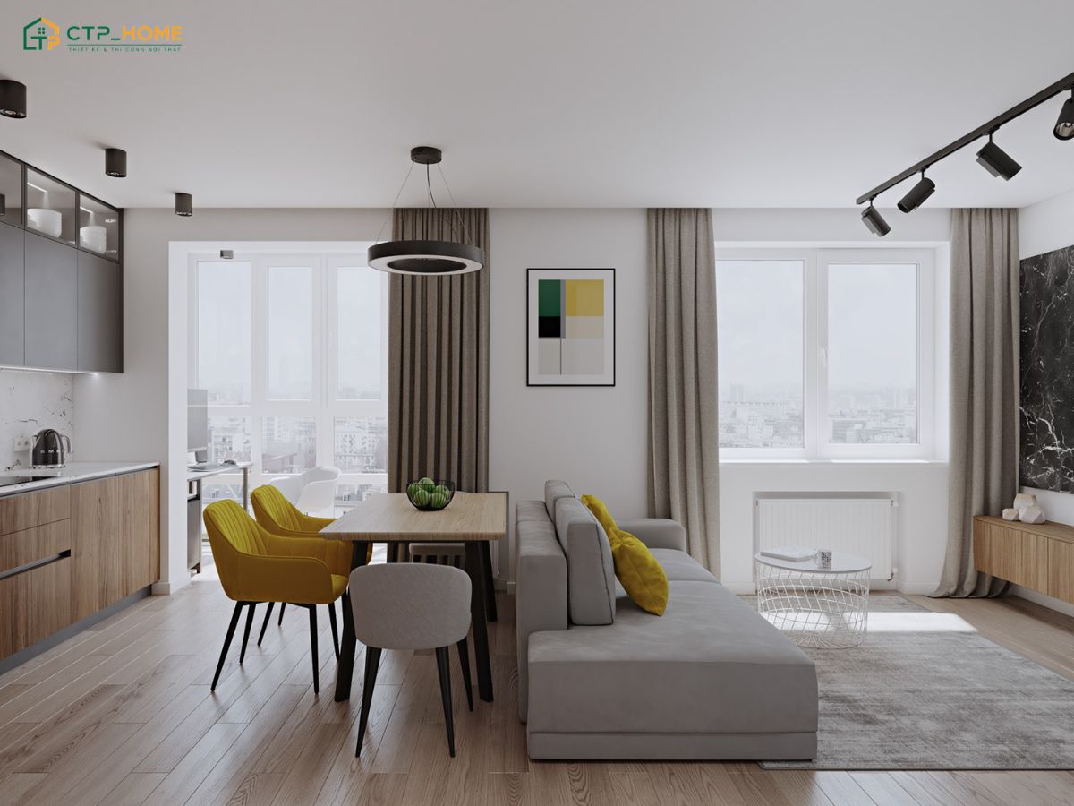 Mẫu dự án thiết kế căn hộ Studio 35m2 tại Dĩ An, Bình Dương cho cặp vợ chồng mới cưới