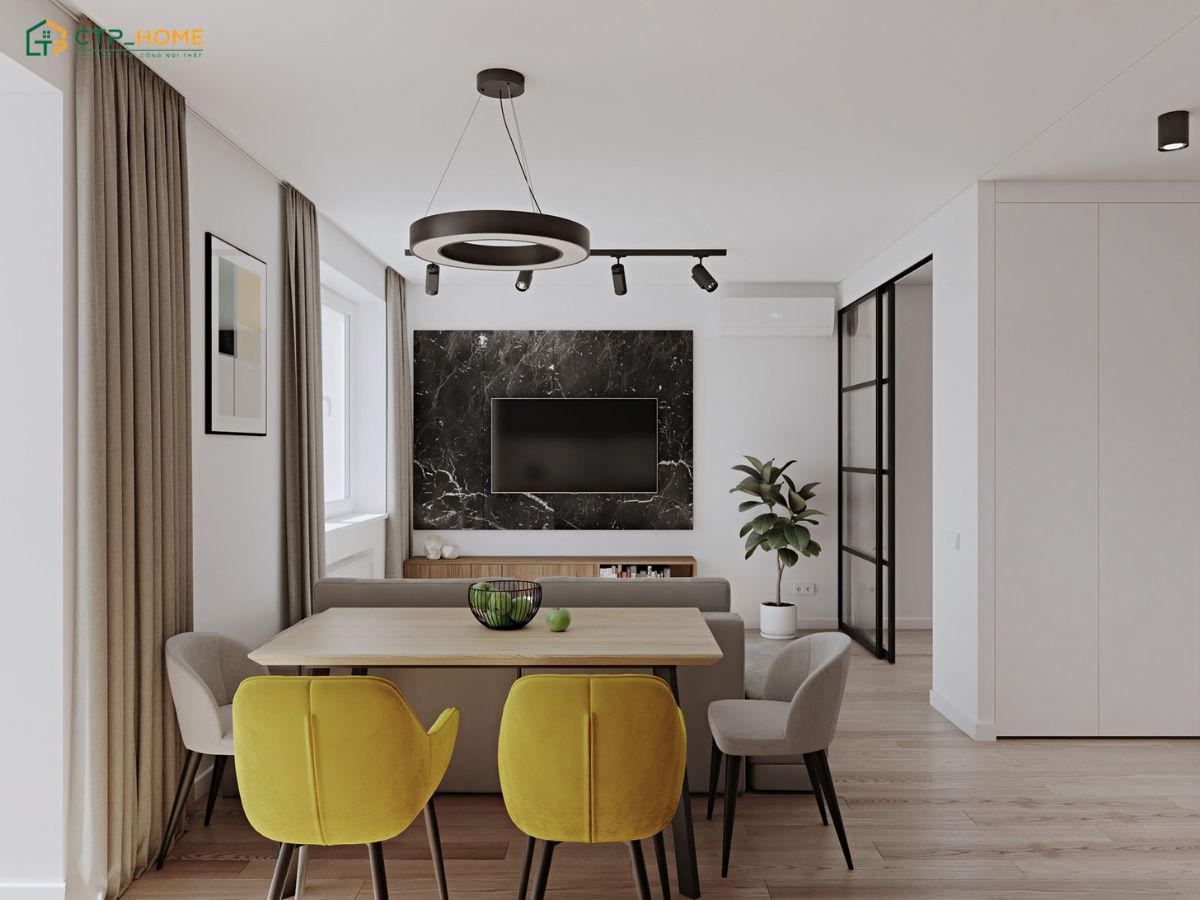 Căn hộ được bố trí với đầy đủ các khu vực chức năng cơ bản để đáp ứng tốt nhu cầu sử dụng