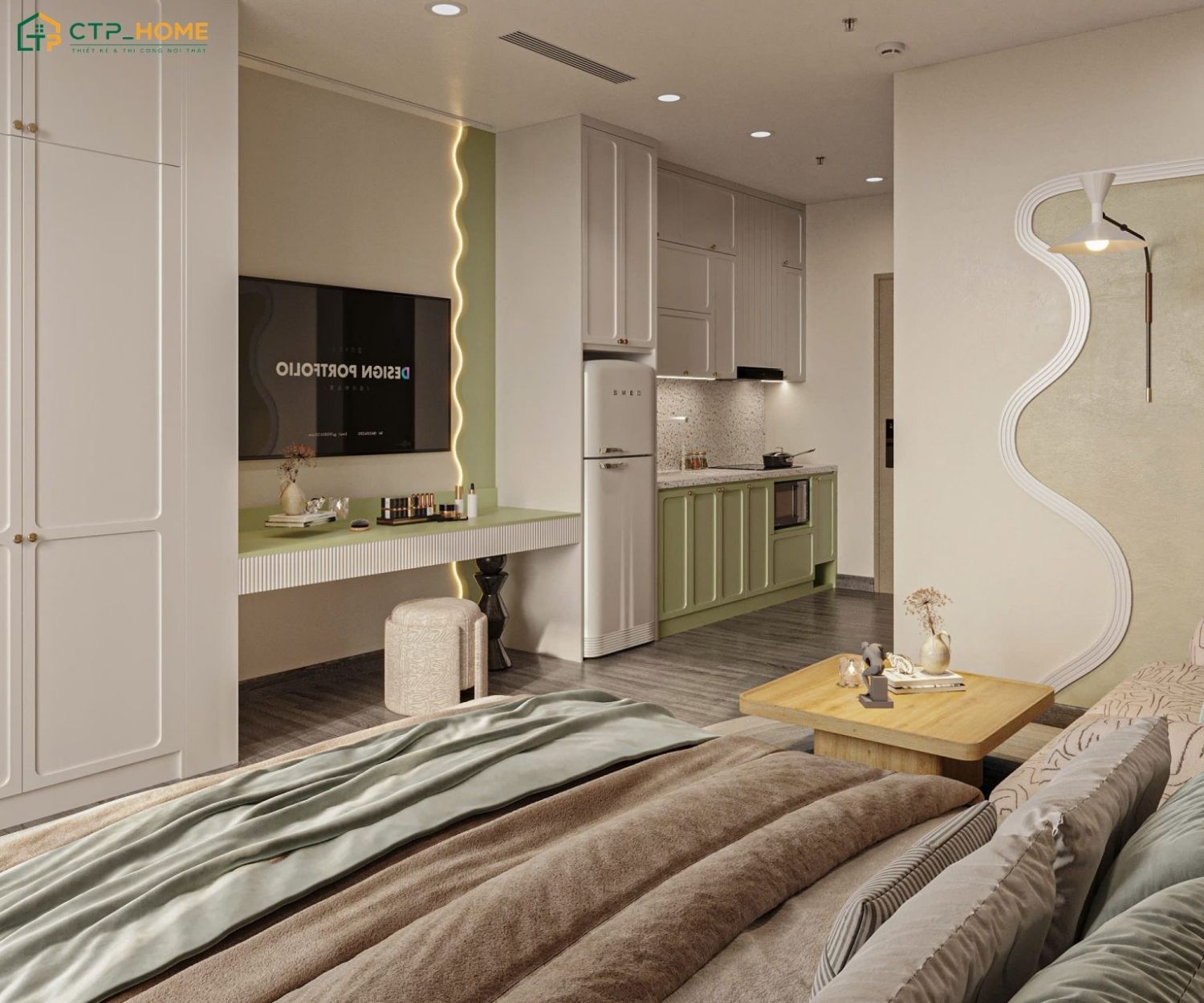 Việc chọn phong cách thiết kế hợp lý sẽ quyết định cảm xúc của người nhìn khi bước vào căn hộ Studio 35m2