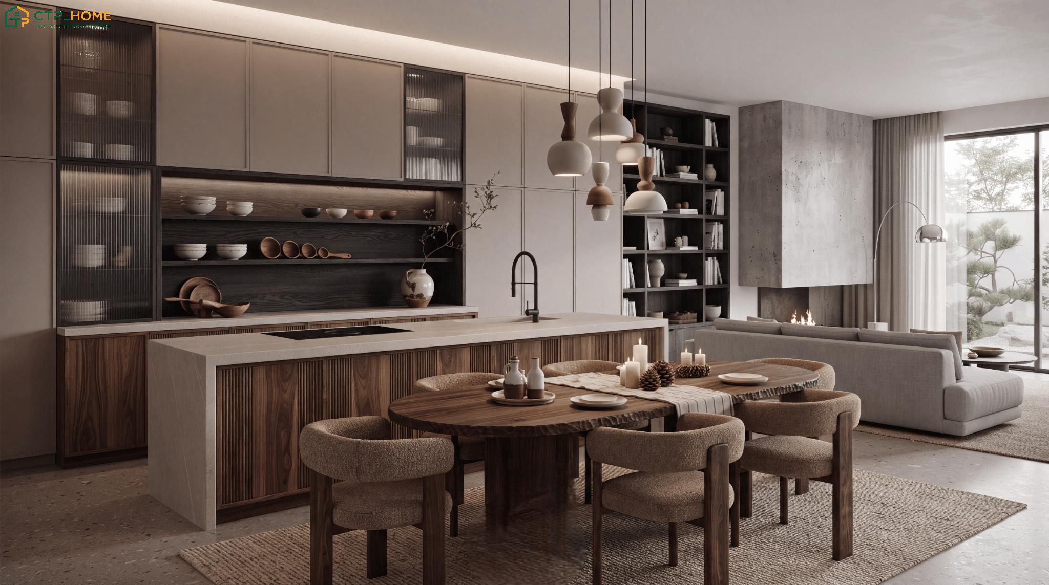 Không gian biệt thự đơn lập Scandinavian thường bố trí hệ cửa kính lớn để tận dụng tối đa nguồn ánh sáng tự nhiên