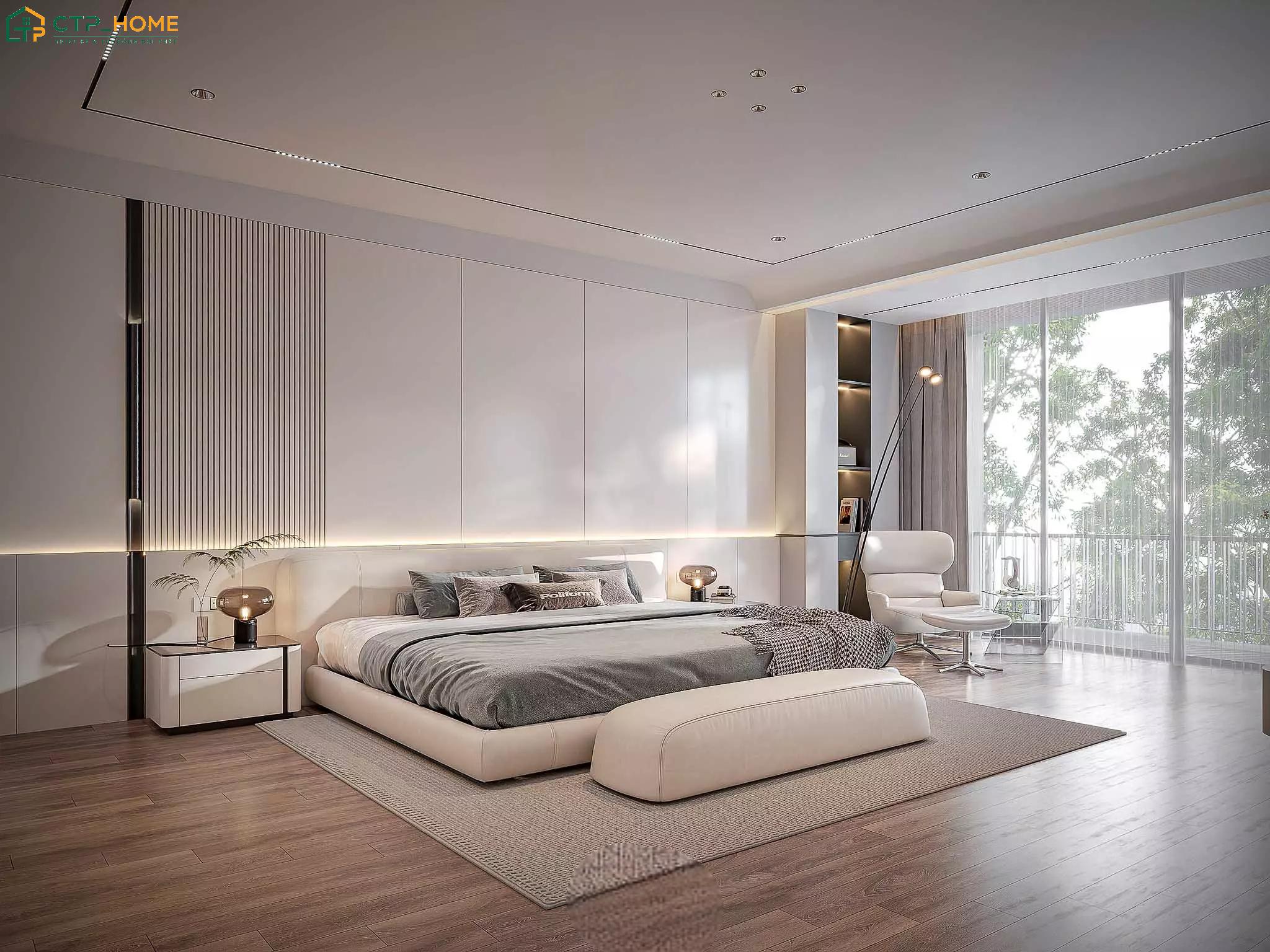Ánh sáng tự nhiên cùng cách bố trí nội thất khoa học sẽ mang đến một căn biệt thự đơn lập hiện đại và tiện nghi