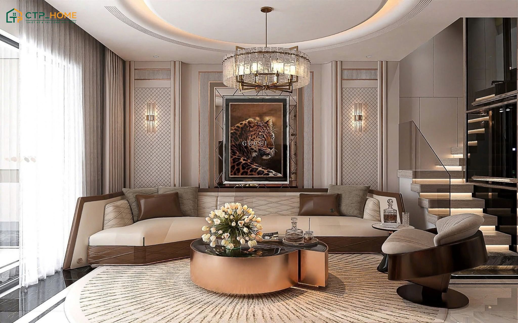 Mẫu thiết kế nội thất biệt thự liền kề Luxury sẽ mang đến một không gian sống đậm chất thượng lưu