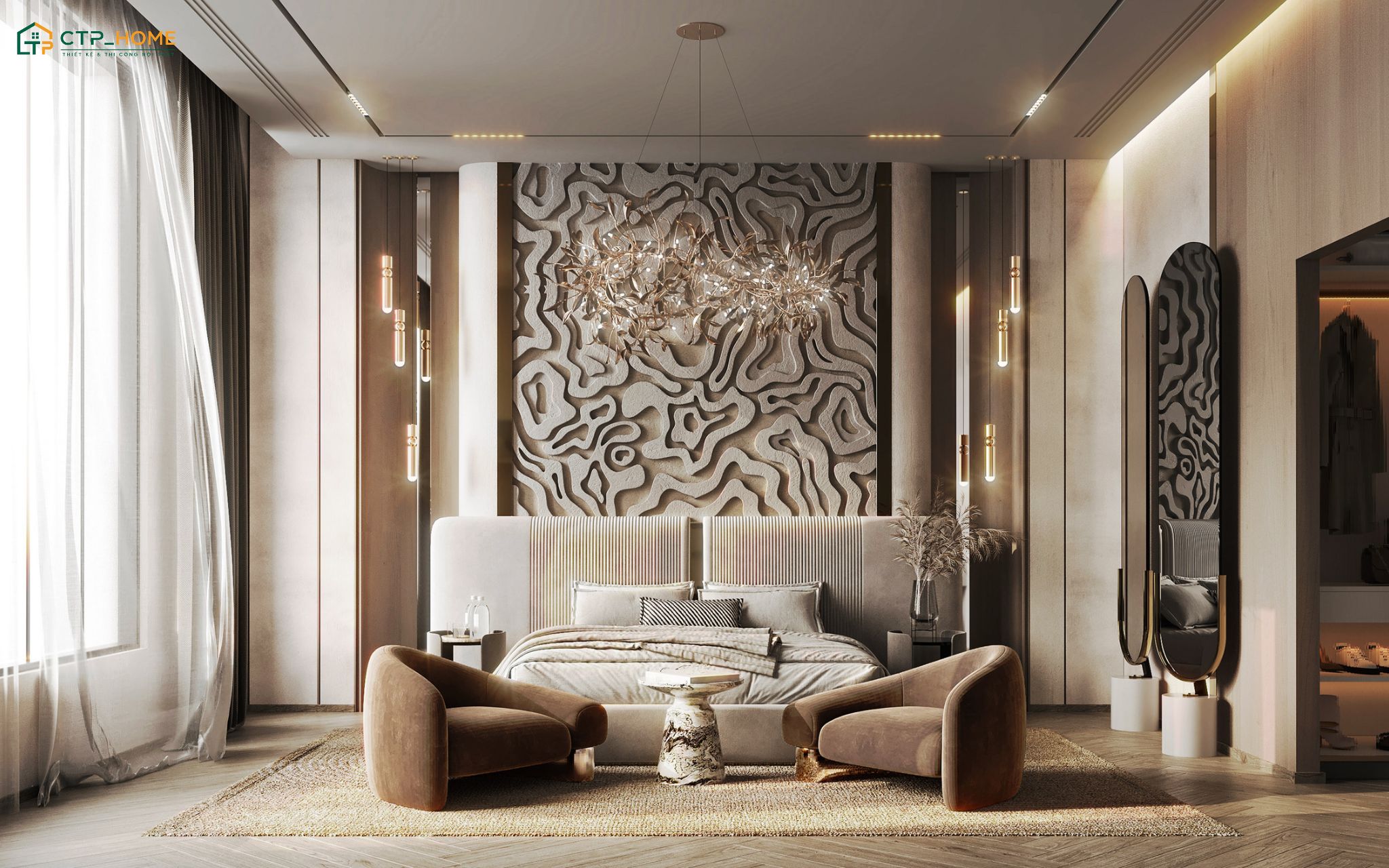 Mẫu thiết kế nội thất nhà biệt thự liền kề Luxury sẽ chú trọng thể hiện phong cách sống riêng của gia chủ