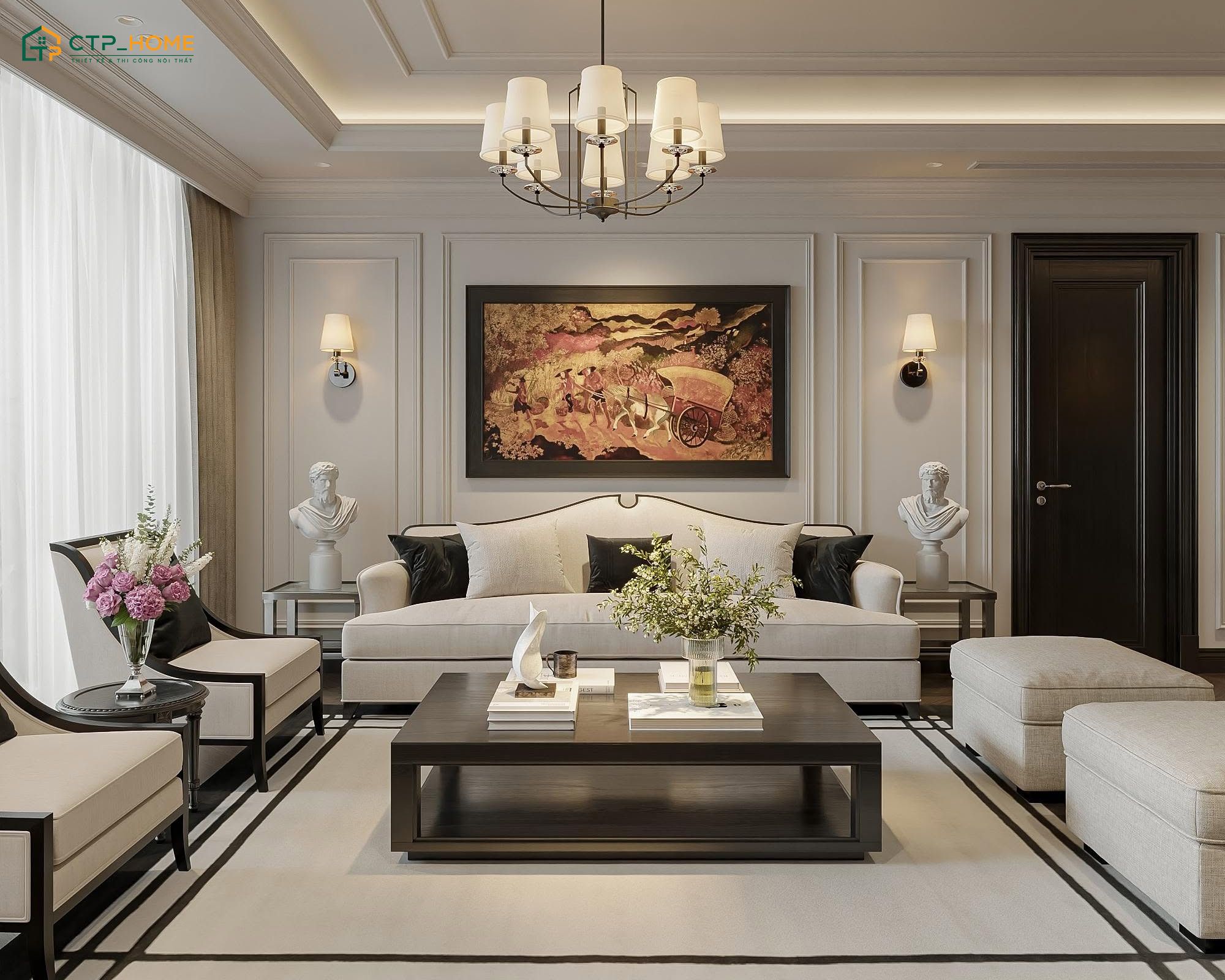 Mẫu thiết kế nội thất biệt thự liền kề Indochine là sự kết hợp giữa nét đẹp truyền thống và sự tiện nghi hiện đại