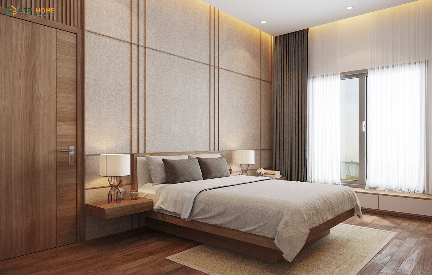 Mẫu thiết kế nội thất nhà biệt thự song lập Nhật Bản thường sử dụng cây xanh trang trí để tạo điểm nhấn
