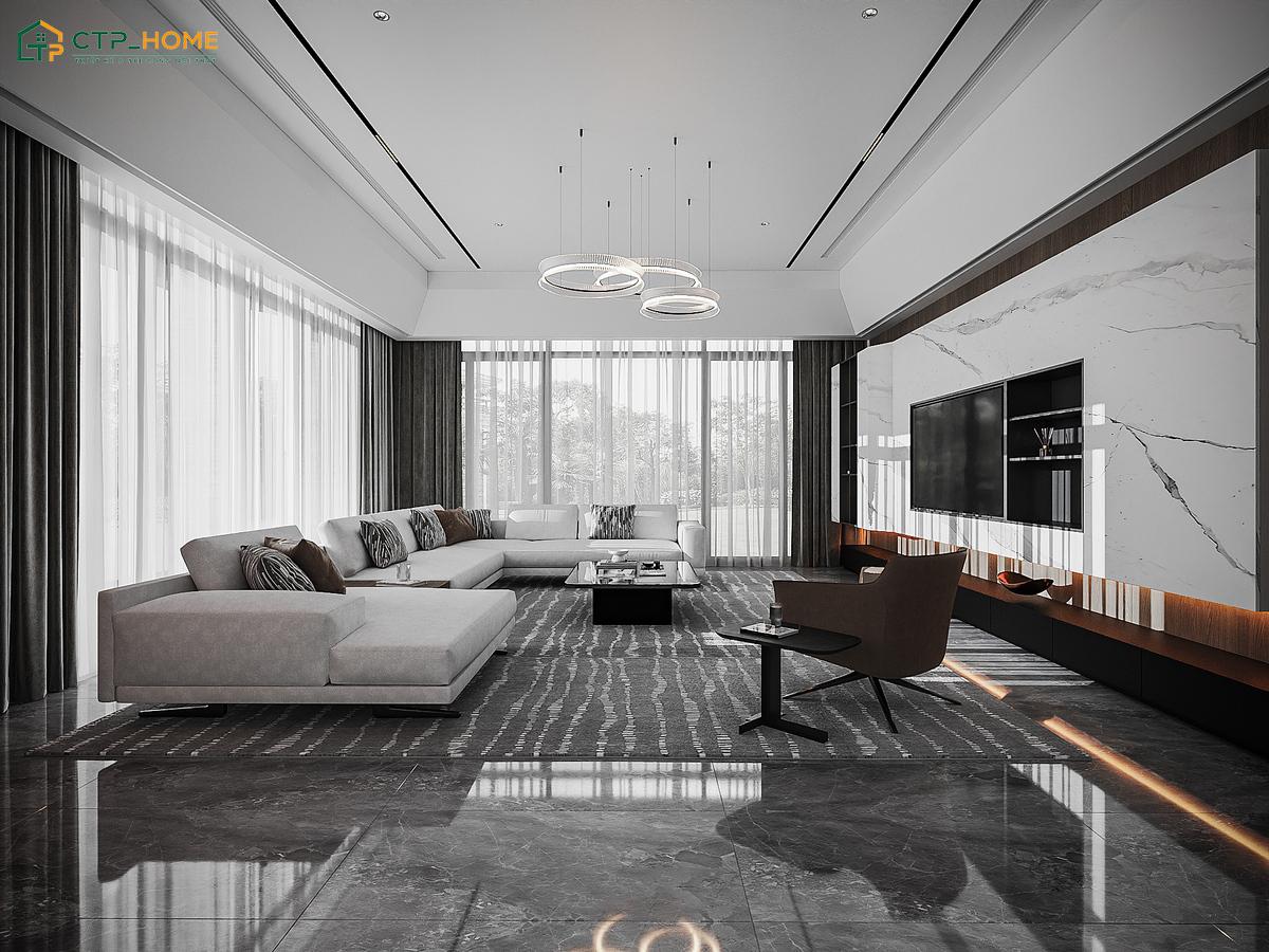 Mẫu dự án thiết kế nội thất biệt thự song lập 400m2 tại Quận 5 được thực hiện bởi CTP Home