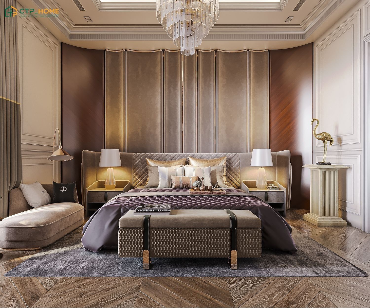 Mẫu thiết kế chung cư 100m2 tân cổ điển sẽ ưu tiên các món đồ nội thất cao cấp và có giá trị bền vững theo thời gian