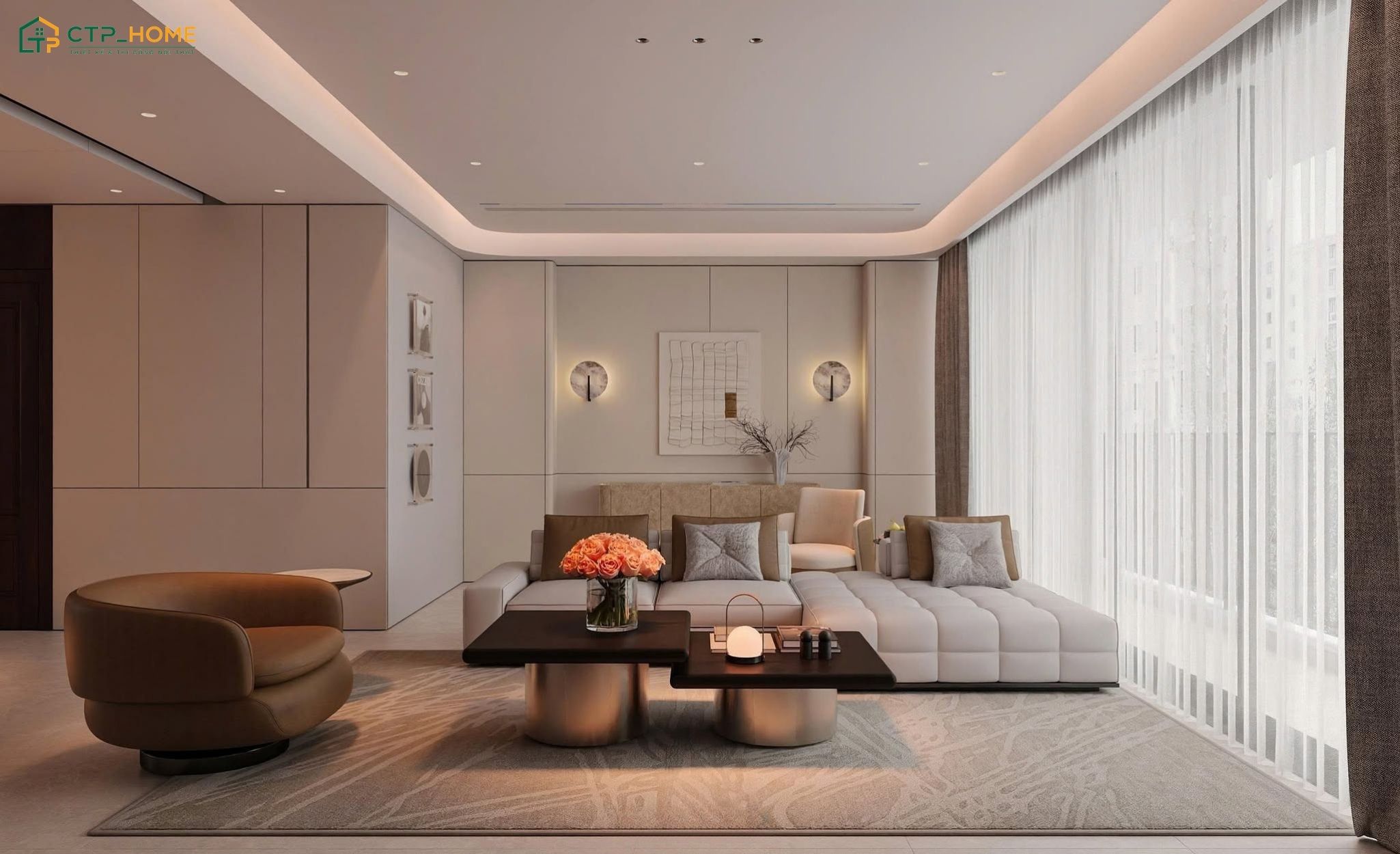 Mẫu thiết kế nội thất chung cư 100m2 hiện đại được trang trí đơn giản nhưng vẫn có sức hút riêng