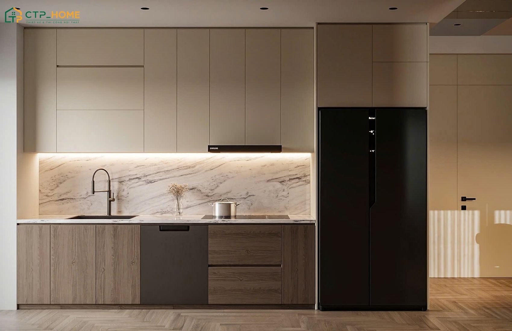 Mẫu thiết kế nội thất chung cư 100m2 tối giản sẽ sử dụng những món đồ nội thất có đường nét gọn gàng, tinh tế