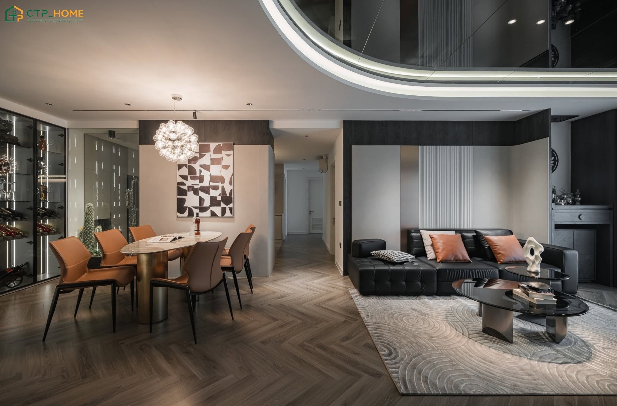 Chung cư 100m2 2 phòng ngủ thường ưu tiên xu hướng mở để đảm bảo sự thuận tiện trong sinh hoạt hằng ngày