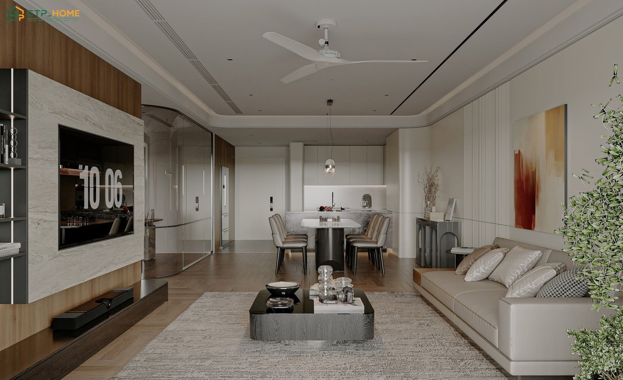 Mẫu thiết kế nội thất căn hộ chung cư 100m2 3 phòng ngủ thường ưu tiên nội thất nhỏ gọn để đảm bảo sự thông thoáng