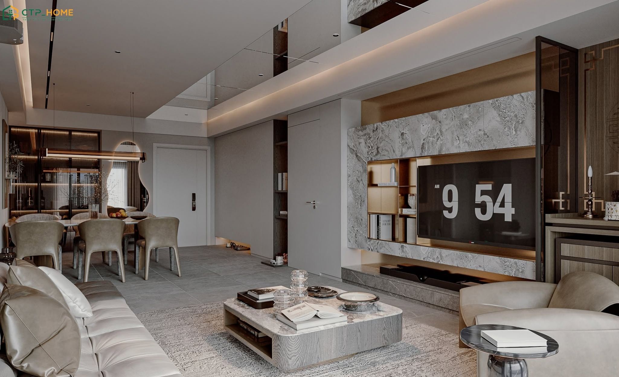 Mẫu thiết kế nội thất nhà chung cư 100m2 Luxury thường sử dụng vật liệu cao cấp và có giá trị sử dụng lâu dài