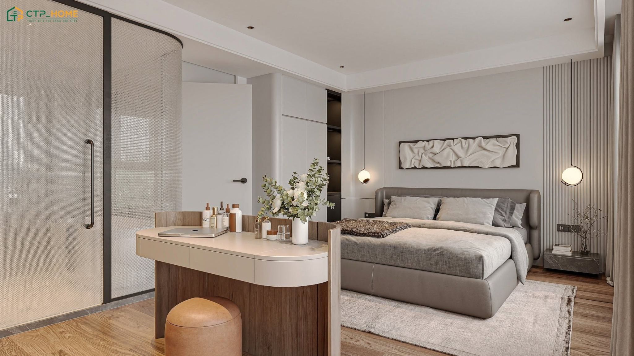 Không gian phòng ngủ chung cư 100m2 Luxury sẽ được bố trí khoa học để đem lại sự thuận tiện khi sử dụng