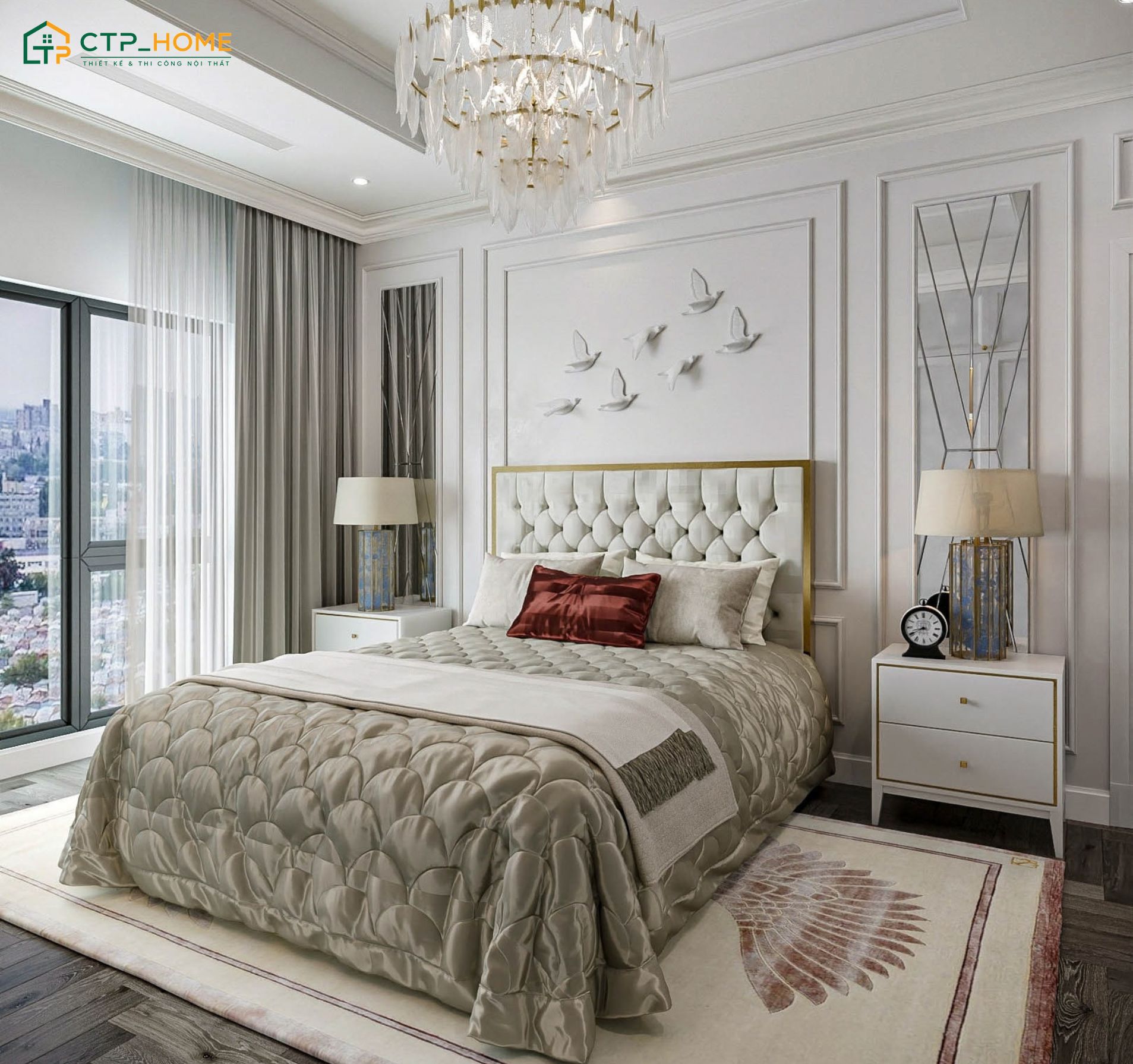 Việc tận dụng tối đa nguồn ánh sáng tự nhiên sẽ giúp chung cư 120m2 trở nên sáng sủa hơn