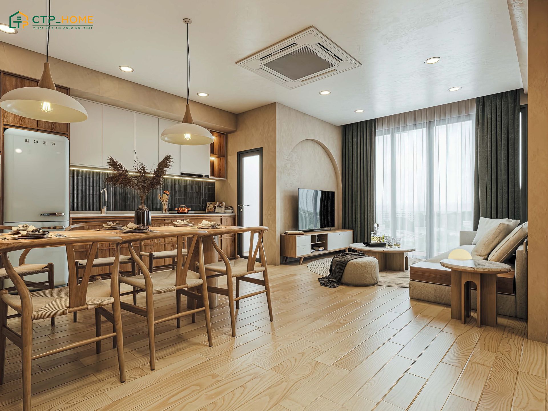 CTP Home được biết đến là đơn vị chuyên thiết kế nội thất căn hộ 120m2 uy tín, chuyên nghiệp