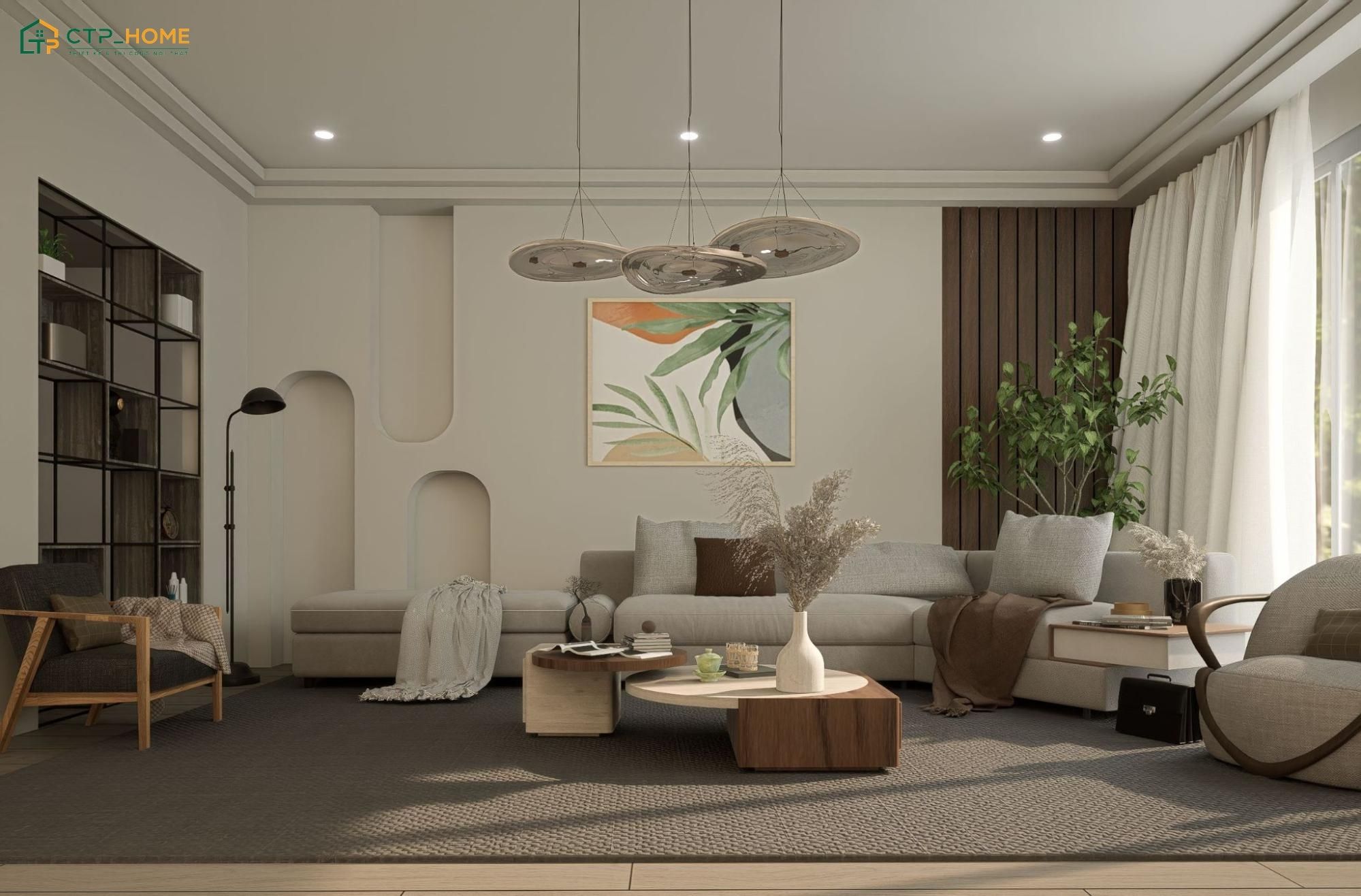Mẫu thiết kế nội thất chung cư 150m2 tối giản sẽ sử dụng gam màu trung tính và nội thất nhỏ gọn