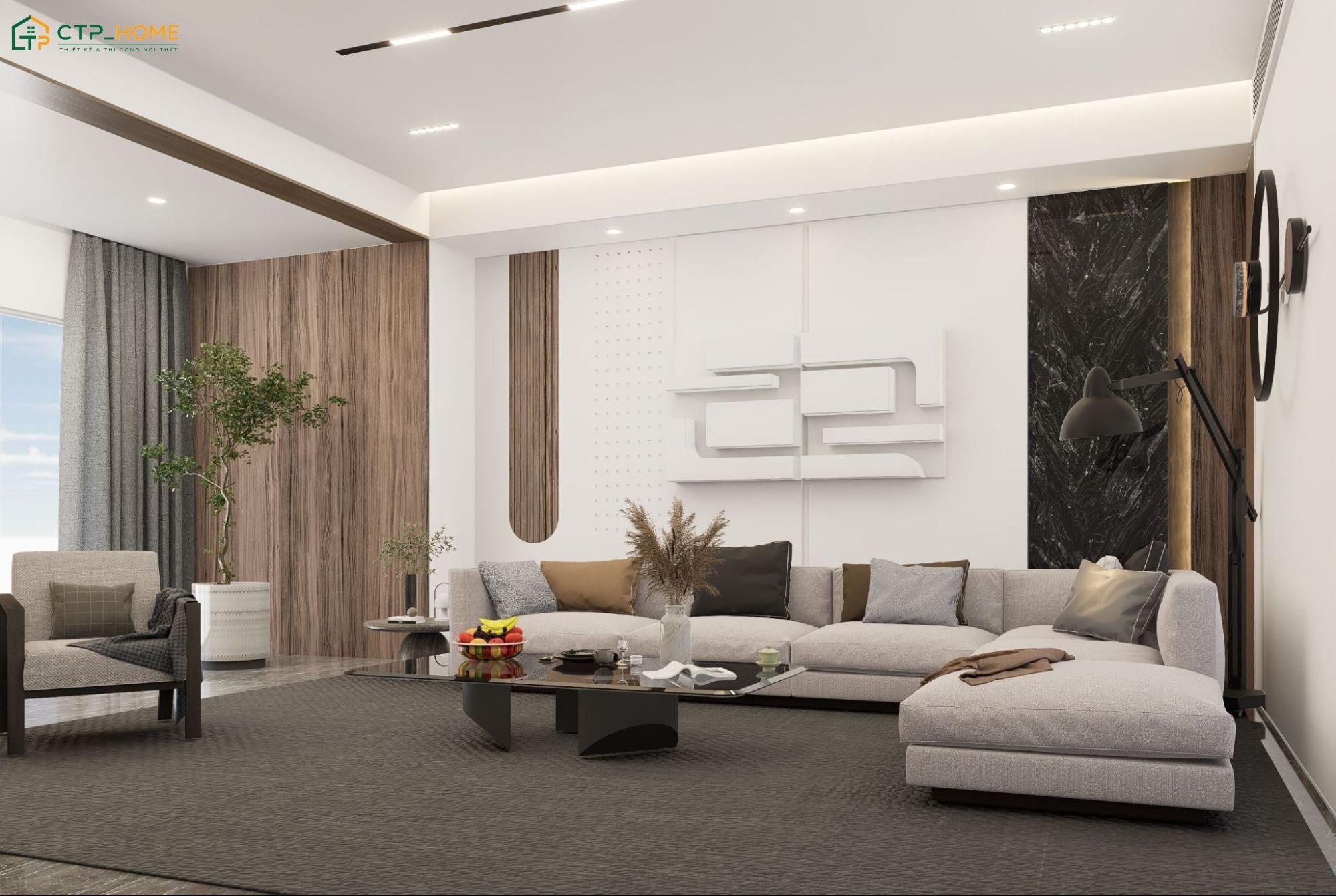 Mẫu thiết kế căn hộ chung cư 150m2 tối giản sẽ sử dụng nội thất vừa đủ để đảm bảo sự thông thoáng