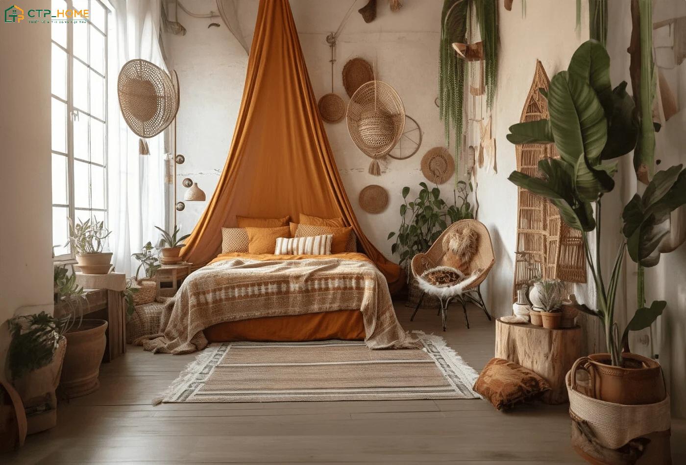 Các phụ kiện thủ công sẽ được kết hợp khéo léo để giúp chung cư 40m2 Bohemian có chiều sâu hơn