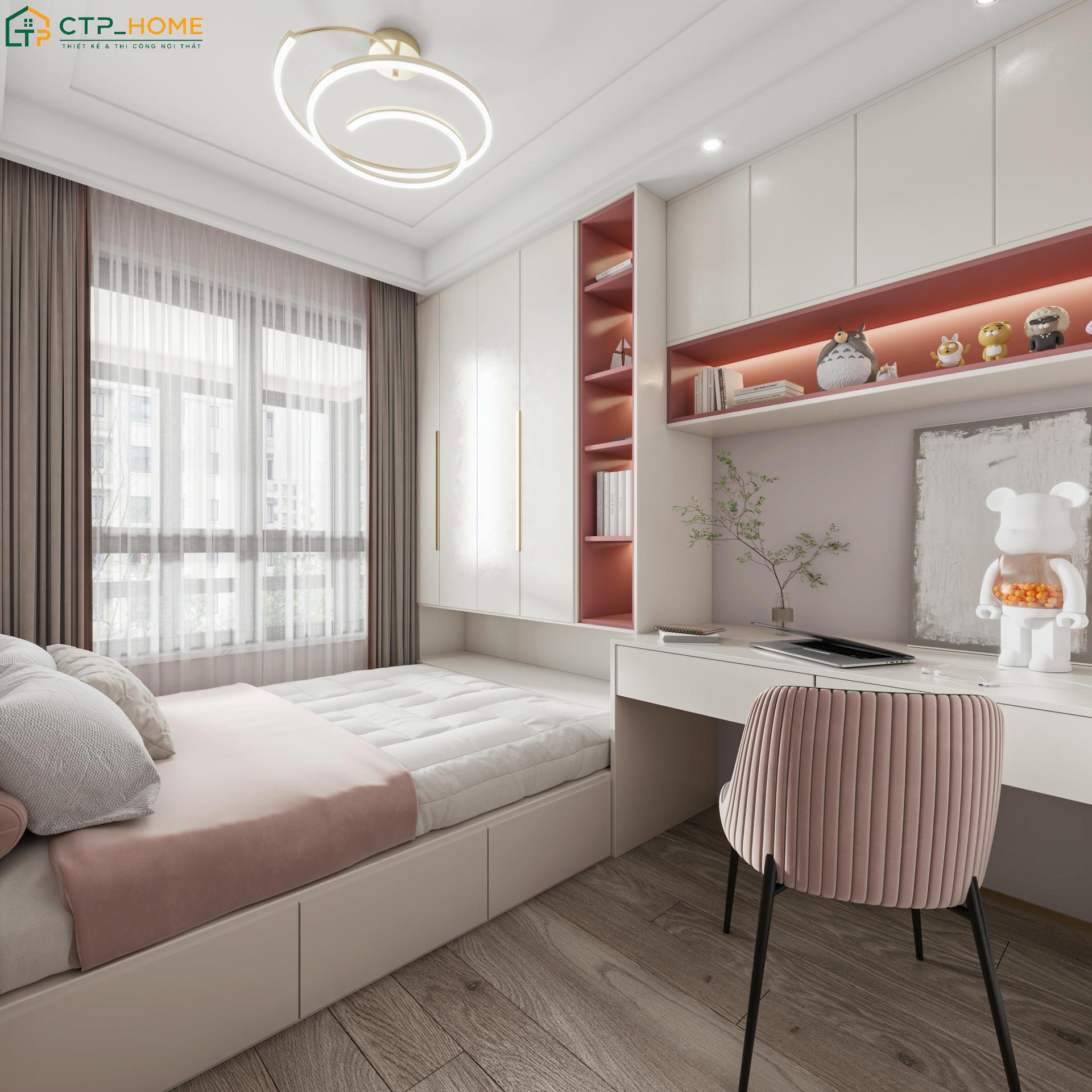 Mẫu thiết kế căn hộ 40m2 2 phòng ngủ sẽ ưu tiên đồ nội thất thông minh để đảm bảo sự thông thoáng