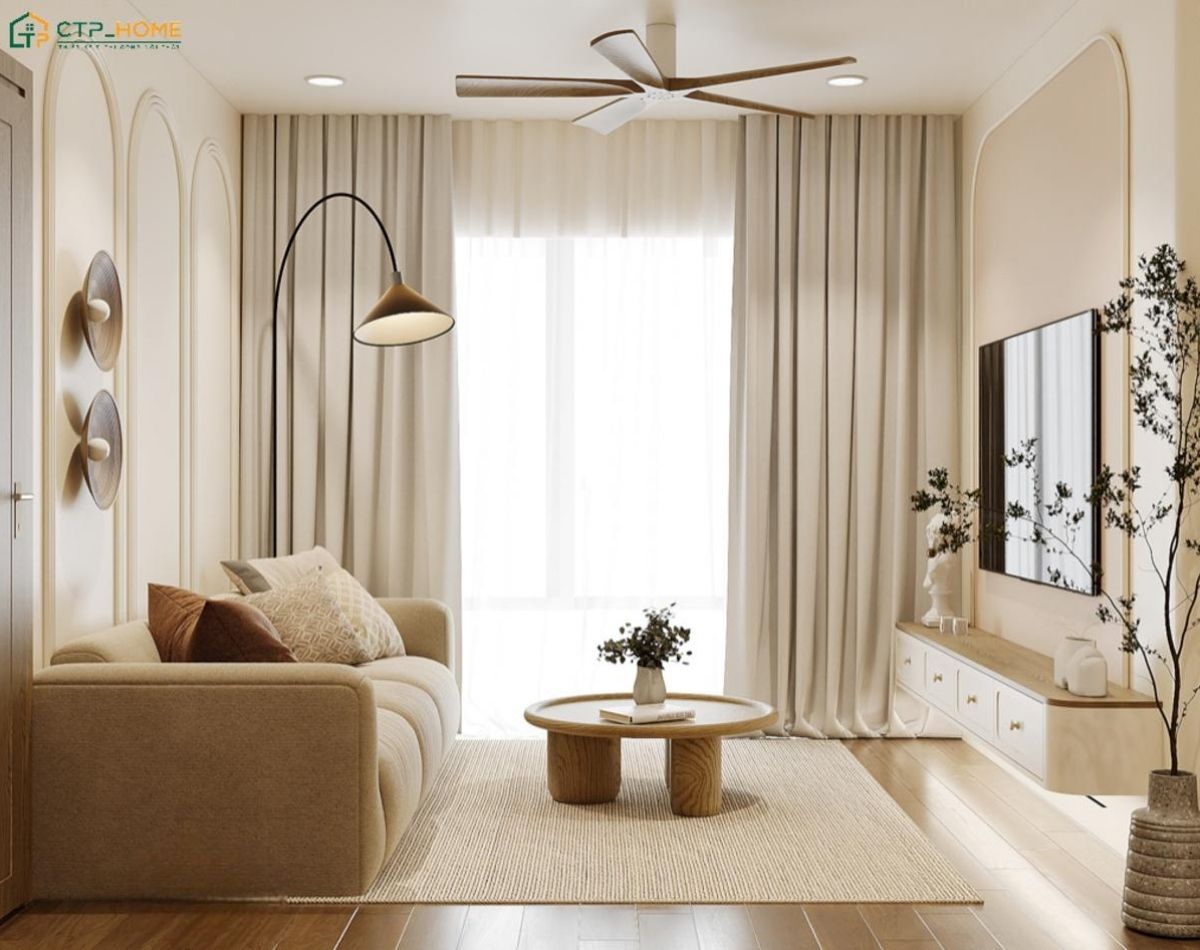 Thiết kế nội thất chung cư 40m2 với màu sắc hài hòa giúp không gian trở nên cân đối và có chiều sâu hơn