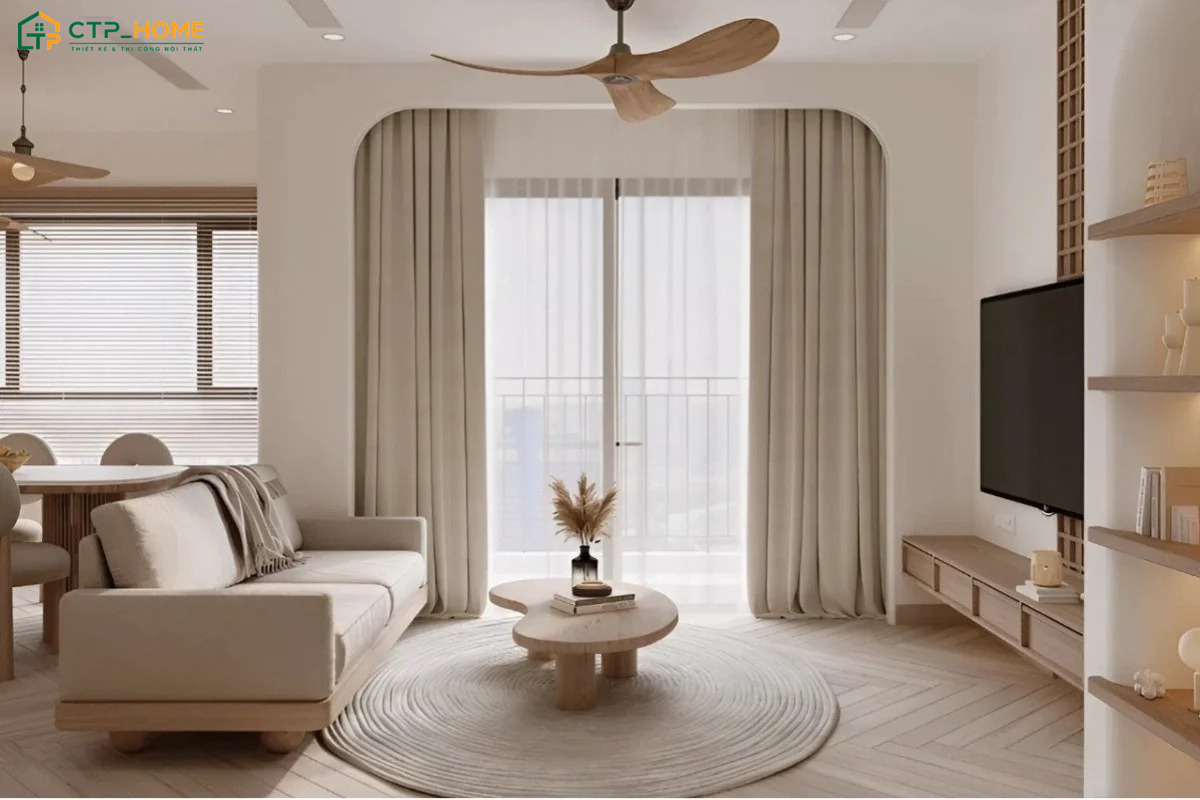 Mẫu thiết kế nội thất chung cư 45m2 1 phòng ngủ thường sẽ được bố trí theo xu hướng mở
