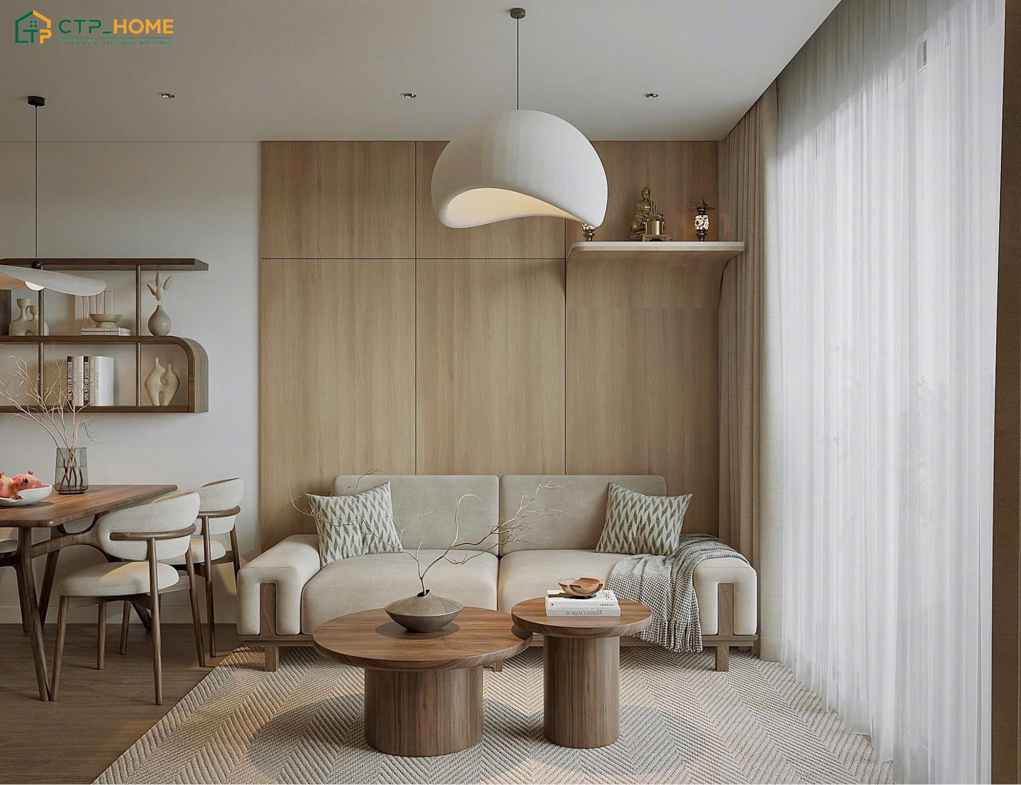Với căn hộ 45m2 thì gia chủ nên ưu tiên các phong cách tối giản với đường nét gọn gàng