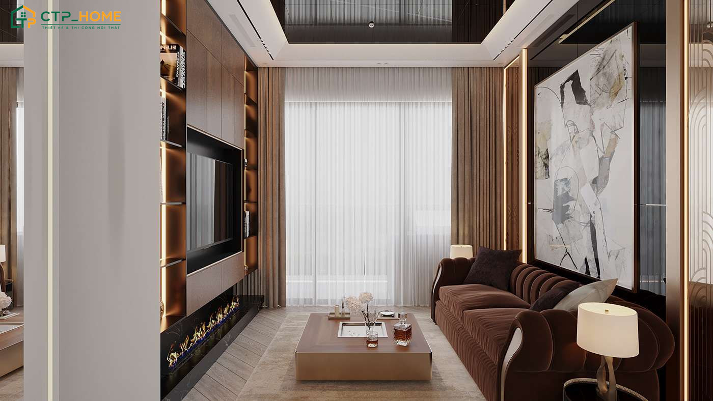 Mẫu thiết kế nội thất chung cư 45m2 Luxury nổi bật với vật liệu cao cấp và đường nét thanh lịch