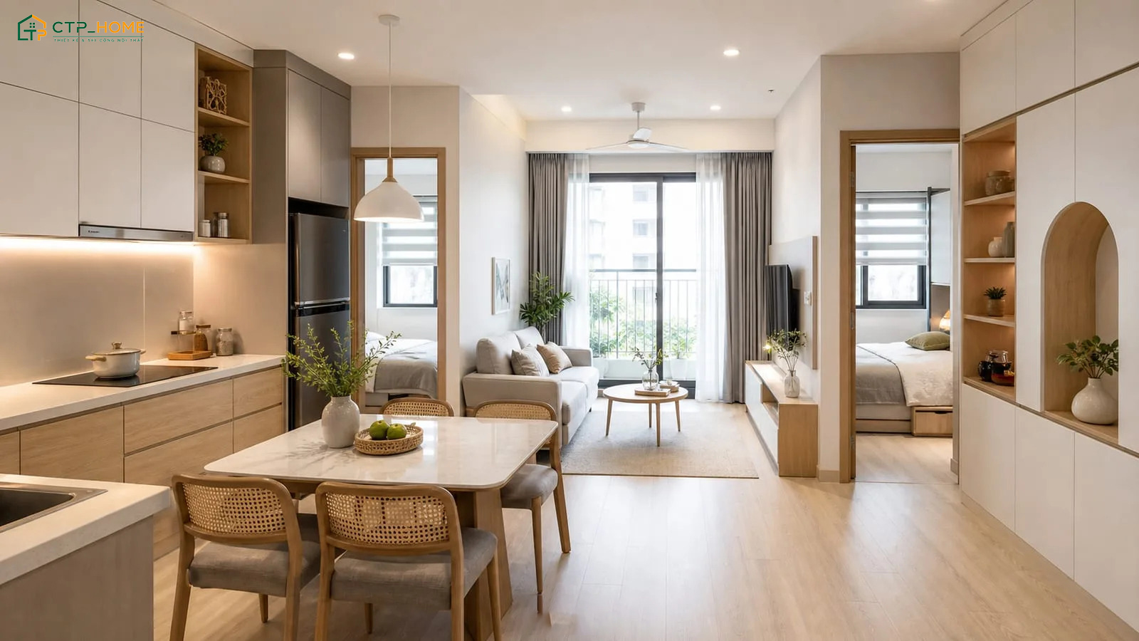 35+ Mẫu thiết kế nội thất chung cư 50m2 đẹp, đầy đủ tiện nghi