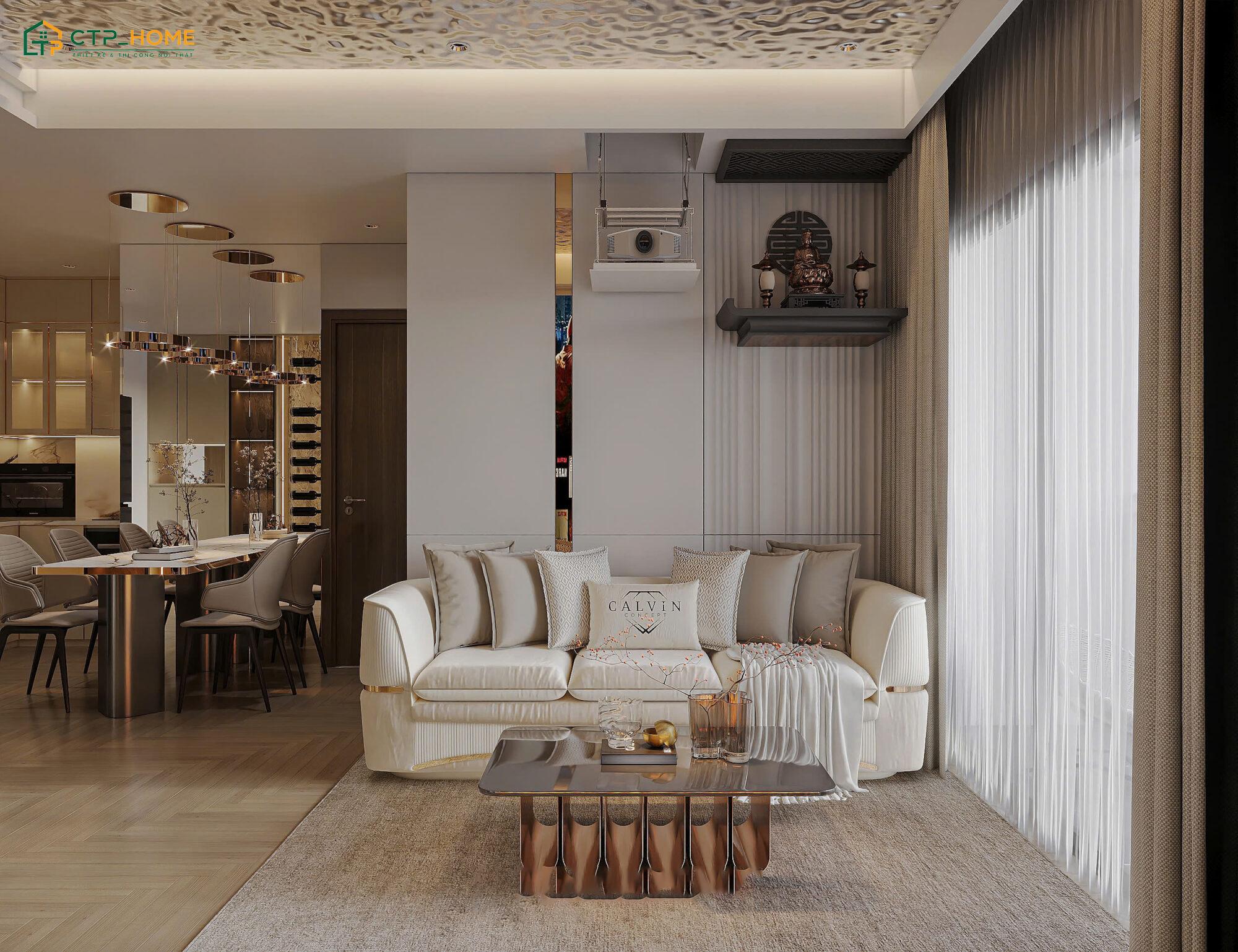 Mẫu thiết kế chung cư 50m2 Luxury sẽ tập trung vào những chi tiết trang trí có giá trị thẩm mỹ cao